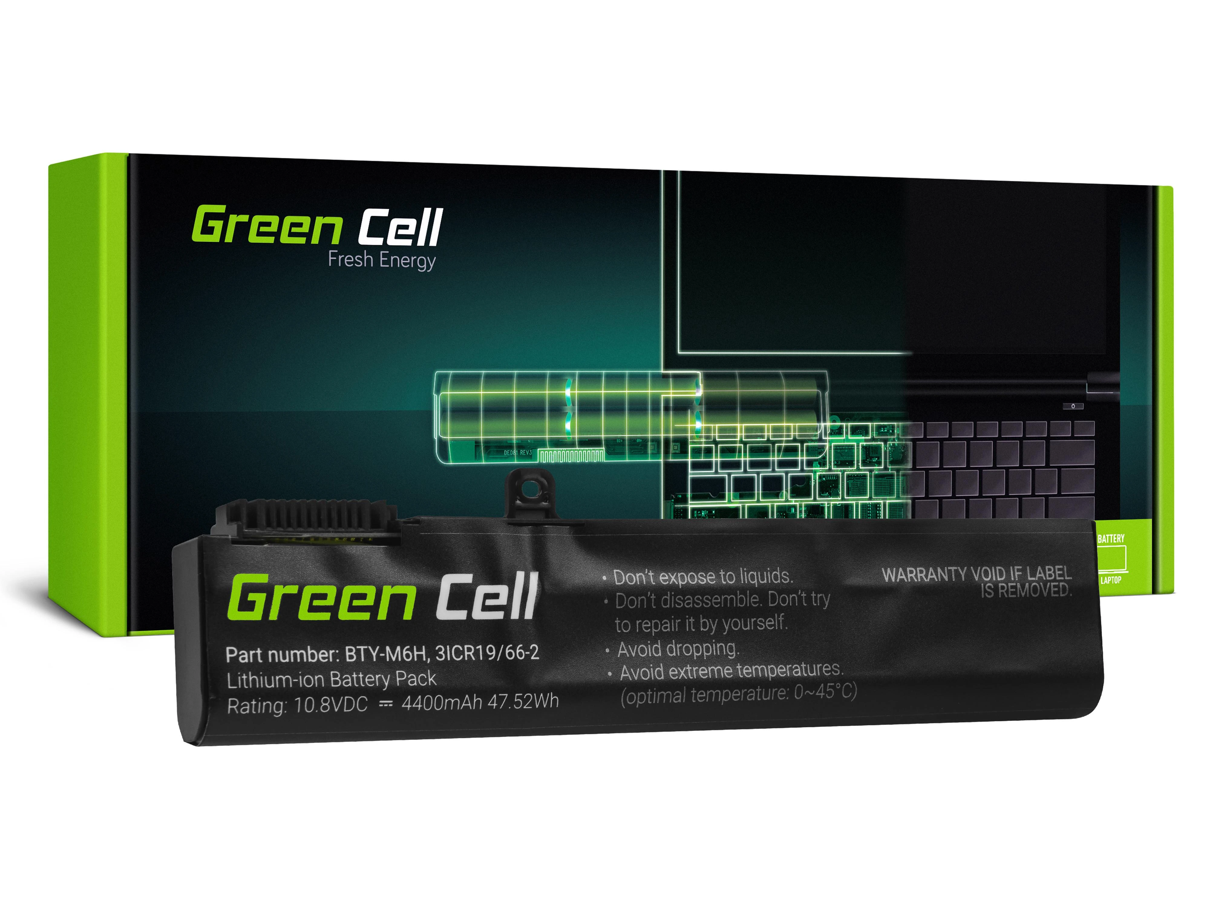 Green Cell Žalias Cell Nešiojamojo kompiuterio baterija Žalias Cell BTY-M6H, skirta MSI GE62 GE63 GE72 GE73 GE75 GL62 GL63 GL73 GL65 GL72 GP62 GP63 GP72 GP73 GV62 GV72 PE60 P