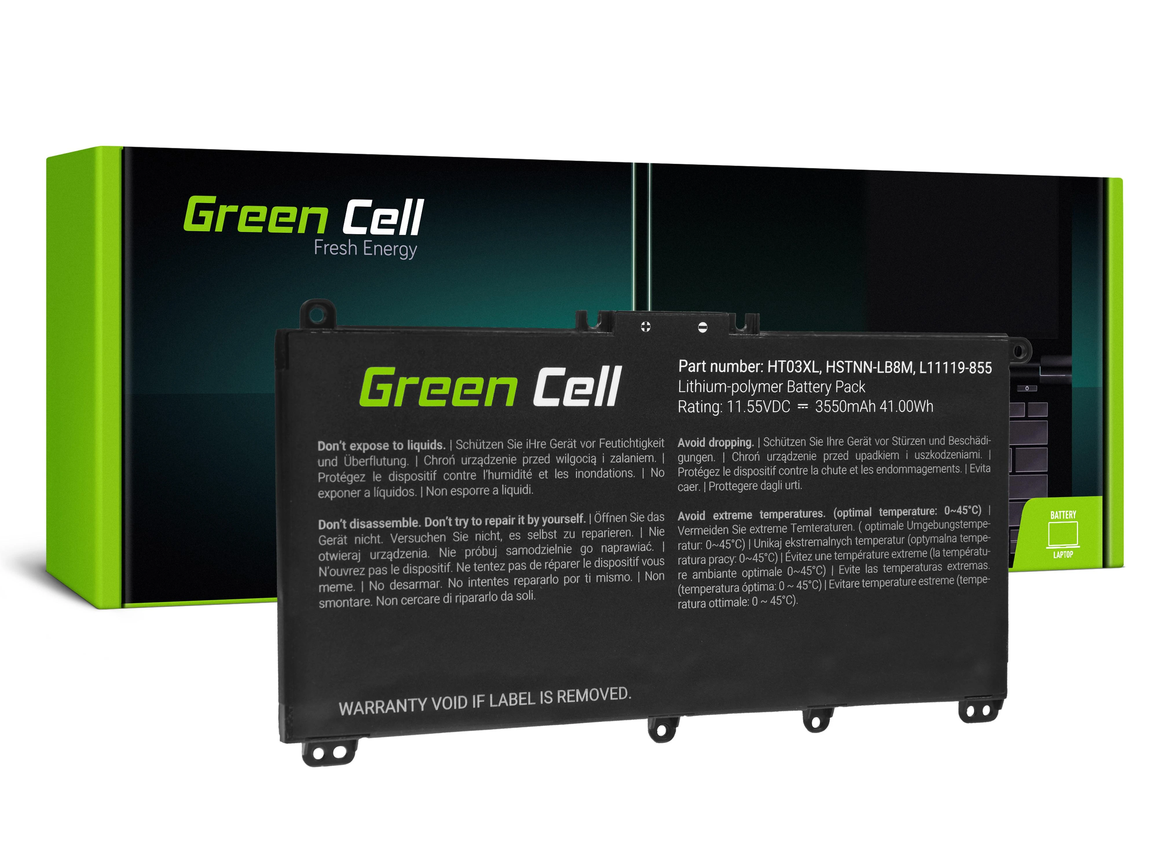 Green Cell Žalias Cell GREENCELL HP163 Bateria Žalias Cell HT03XL arba HP 240 G7 245 G7 250 G7 255 G7, HP 14 15 17,