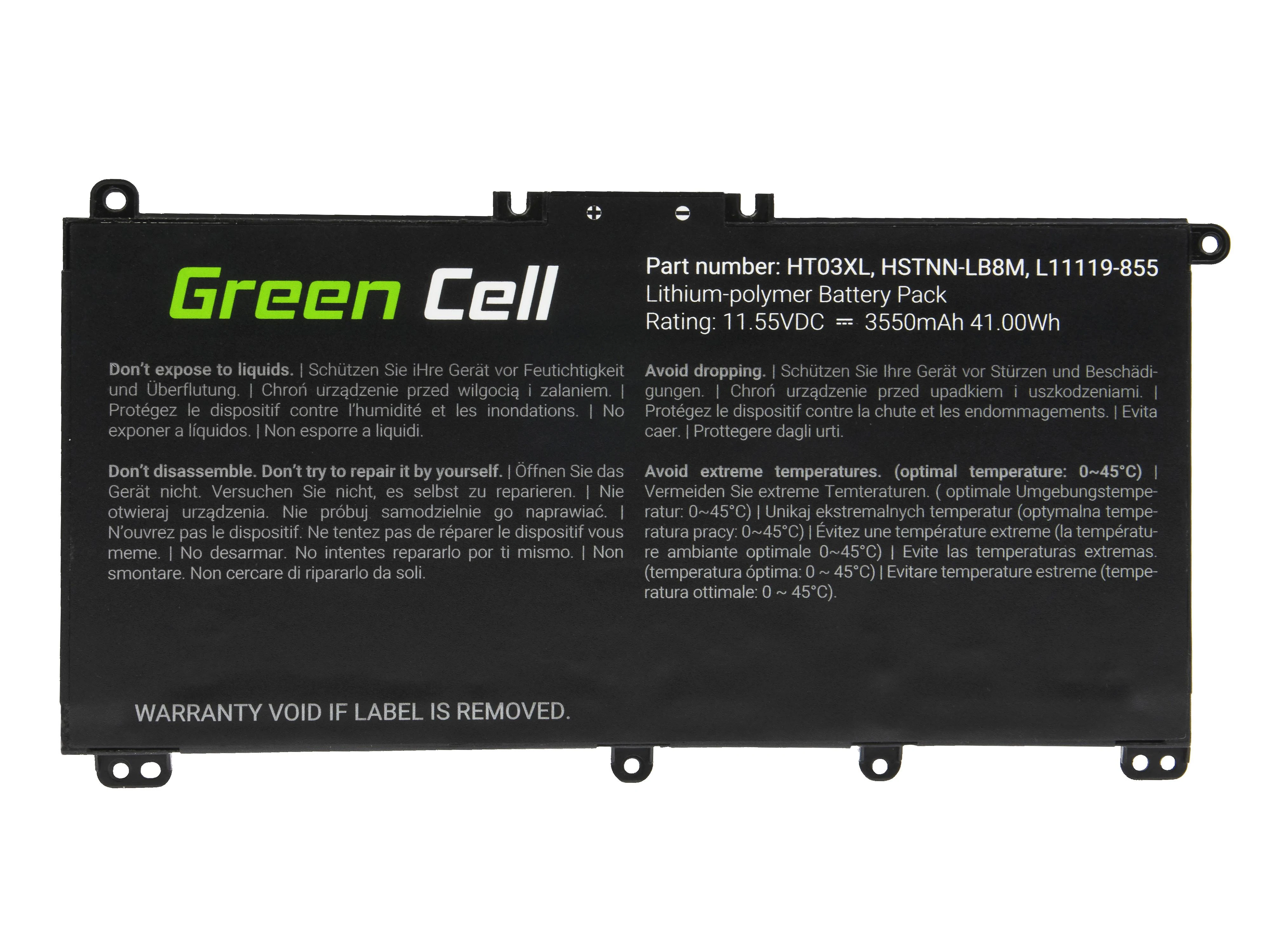 Green Cell Žalias Cell GREENCELL HP163 Bateria Žalias Cell HT03XL arba HP 240 G7 245 G7 250 G7 255 G7, HP 14 15 17,