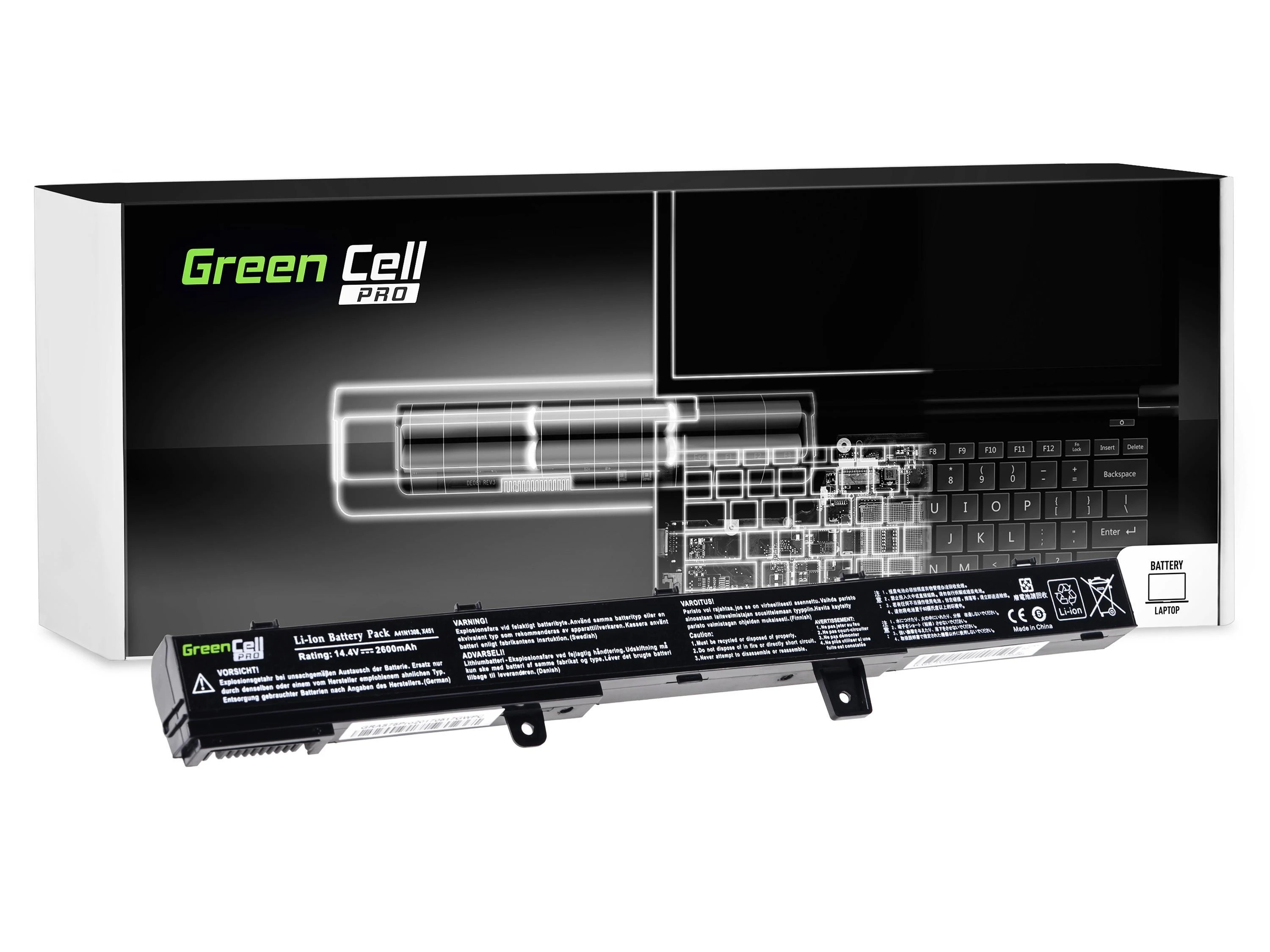 GREENCELL AS75 Baterija Žalias Cell A31N1319 A41N1308 Asus X451MAV X551 X551C X551CA X551M X551MA