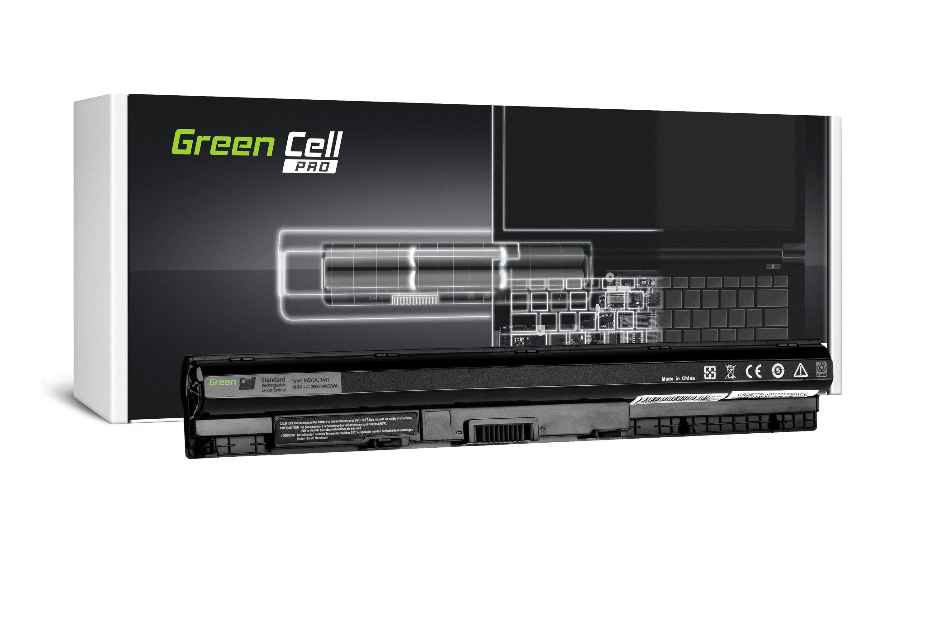 Green Cell Žalias Cell Žalias Cell PRO akumuliatorius, skirtas Dell Inspiron 3451 3555 3558 5551 5552 5555 / 14.4V 2600mAh