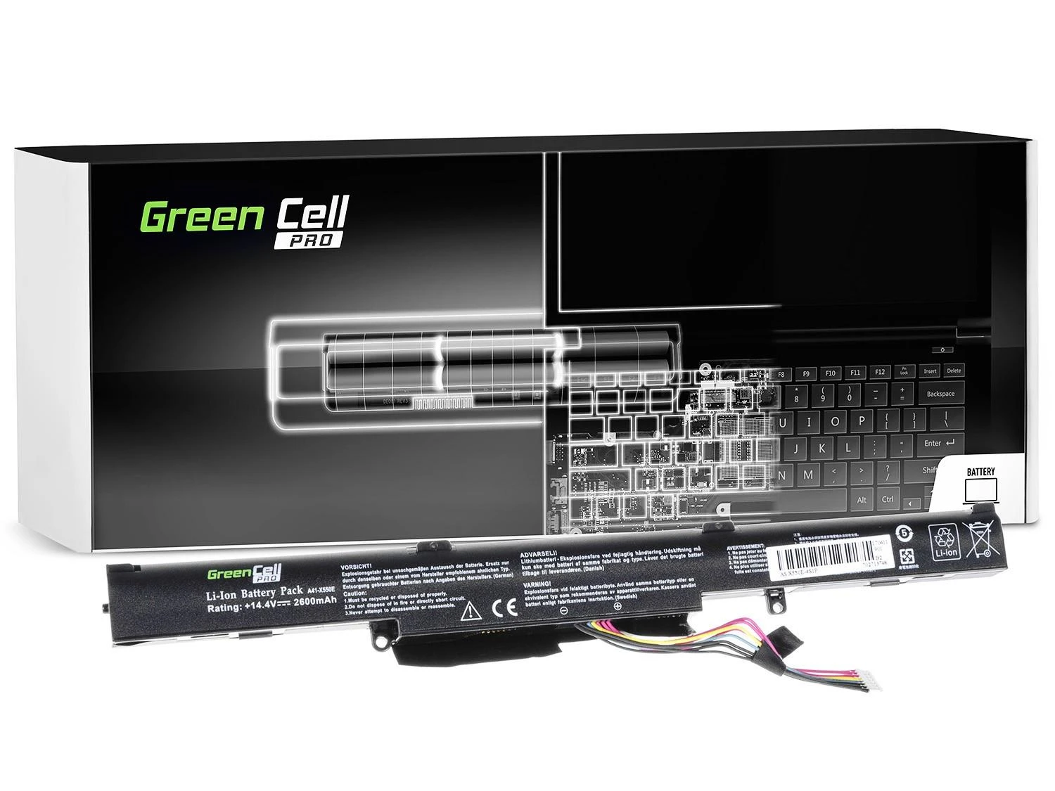 GREENCELL AS77PRO Baterija Žalias Cell PRO A41-X550E, skirta Asus F550D R510D R510DP X550D X550DP