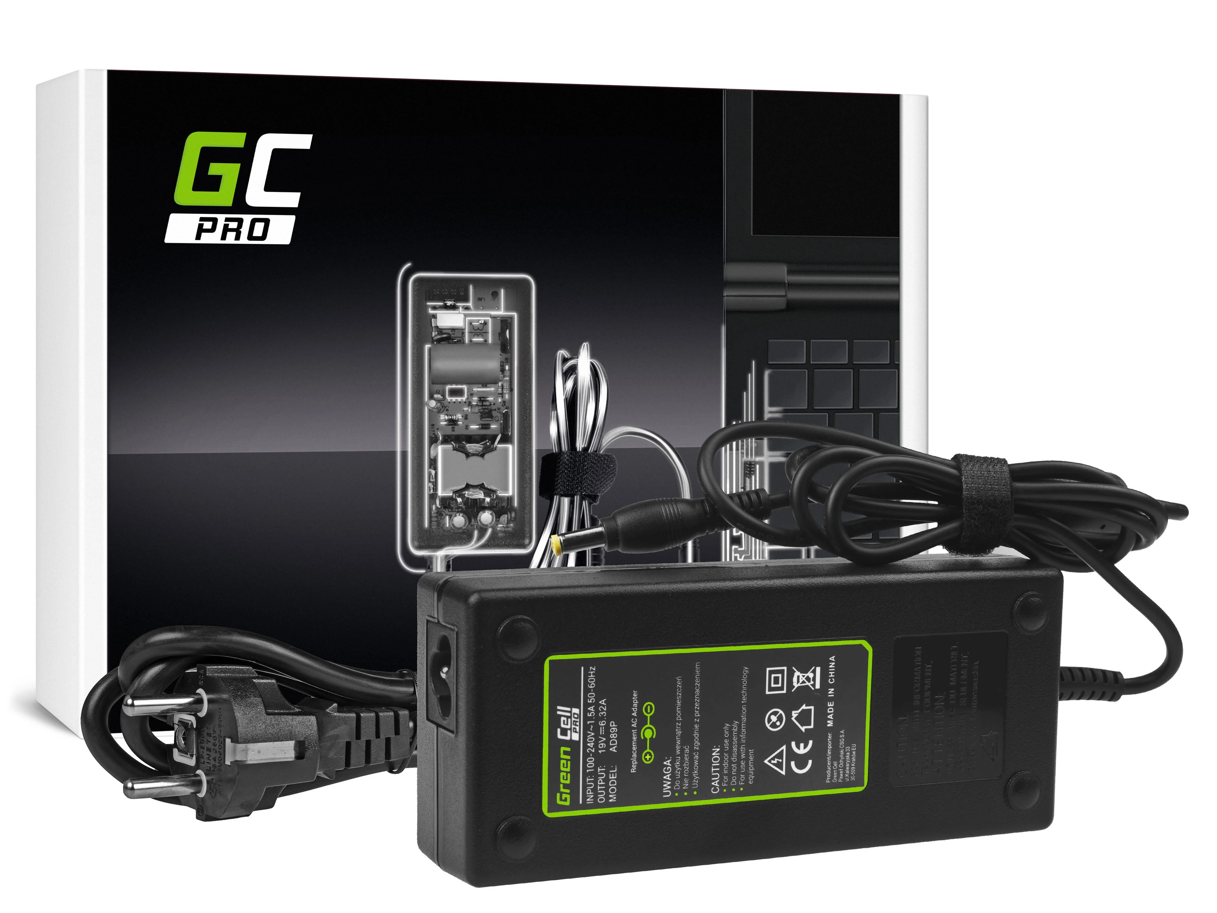 Green Cell Žalias Cell GREENCELL AD89P įkroviklis / kintamosios srovės adapteris Žalias Cell PRO 19V 6.32A 120W, skirtas Acer Aspire 7552G 7745G 7