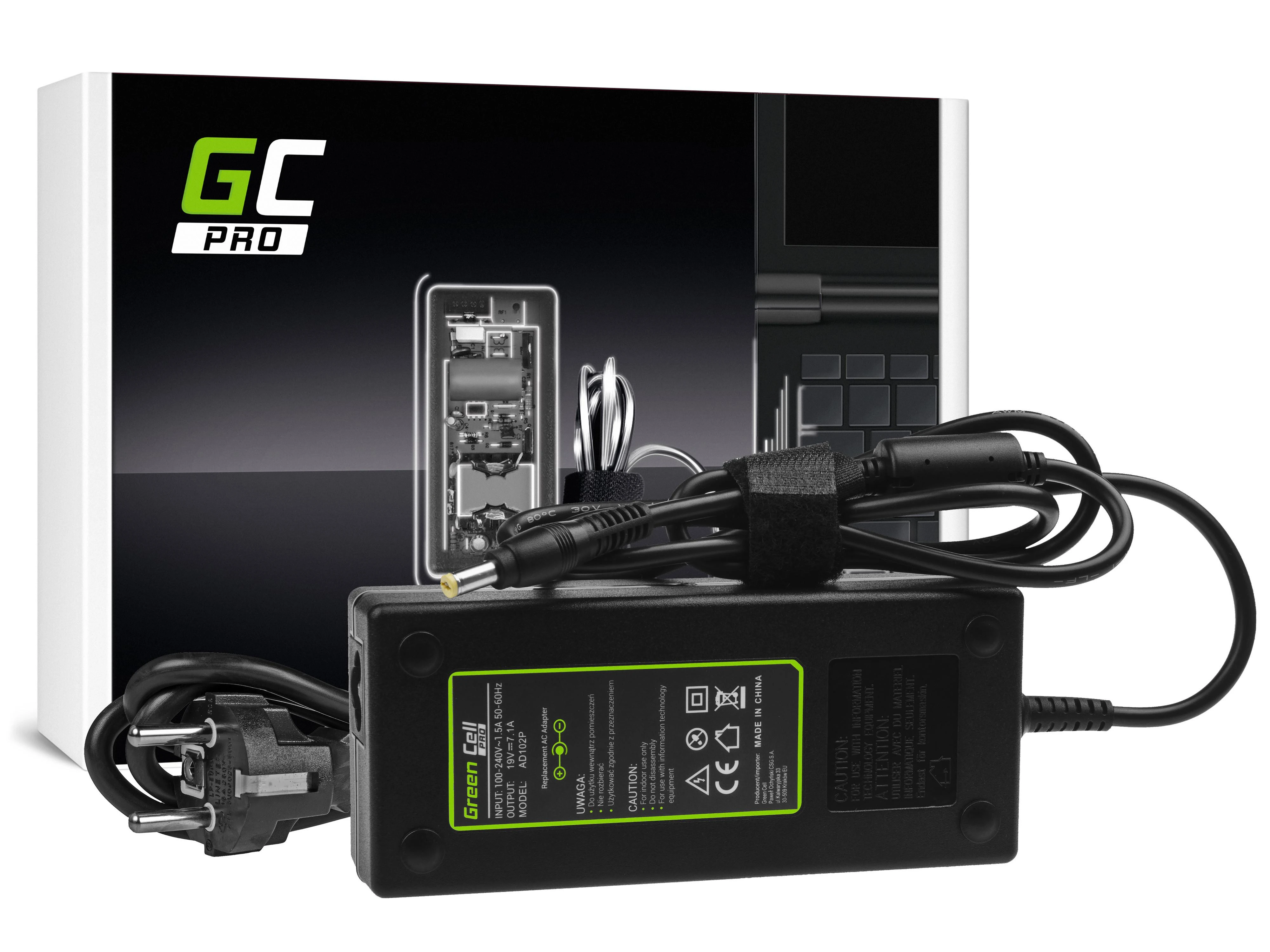 Green Cell Žalias Cell GREENCELL AD102P maitinimo įkroviklis Žalias Cell PRO 19V 7.1A 130W, skirtas Acer Aspire Nitro V15 VN7-