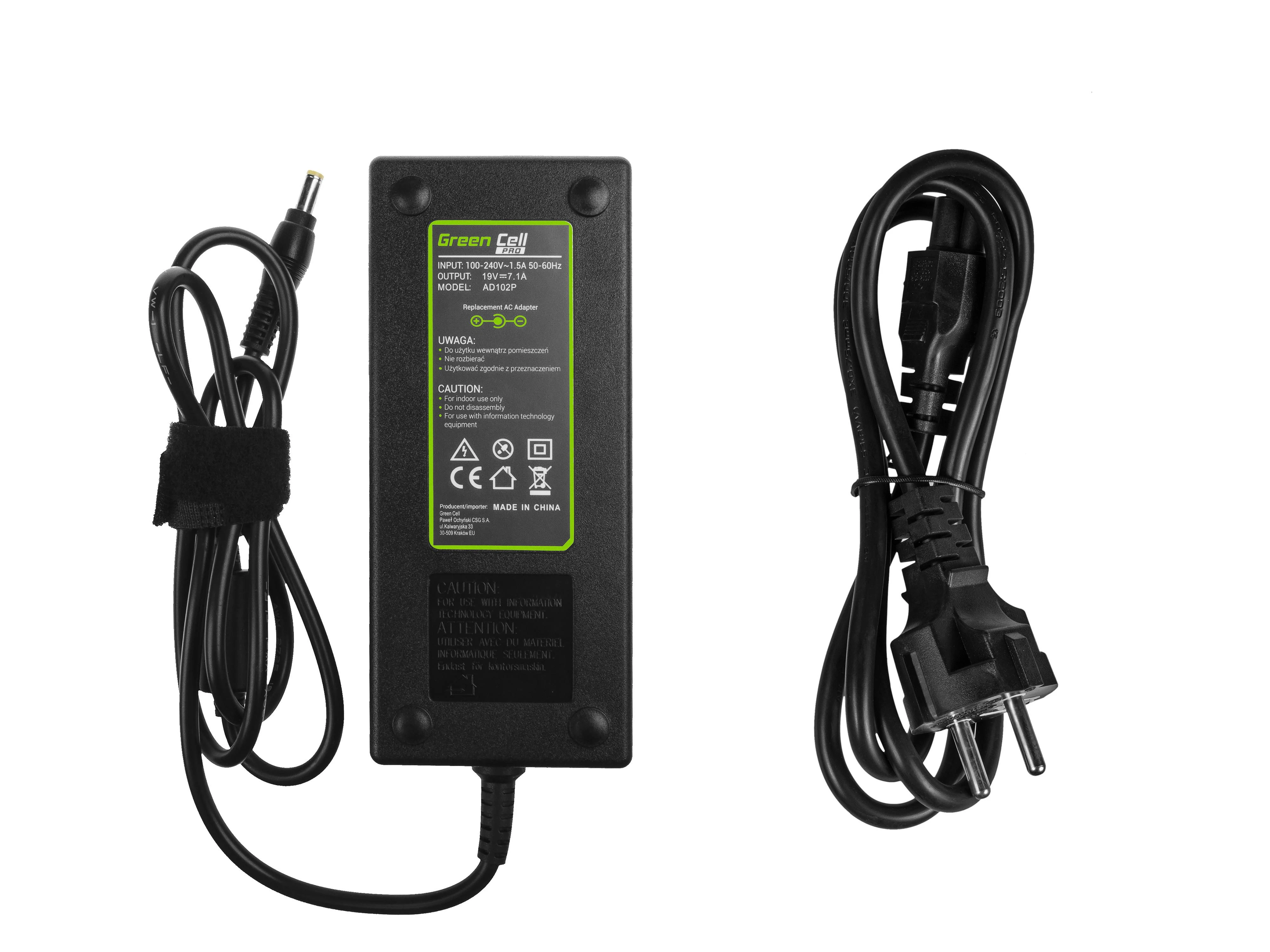 Green Cell Žalias Cell GREENCELL AD102P maitinimo įkroviklis Žalias Cell PRO 19V 7.1A 130W, skirtas Acer Aspire Nitro V15 VN7-