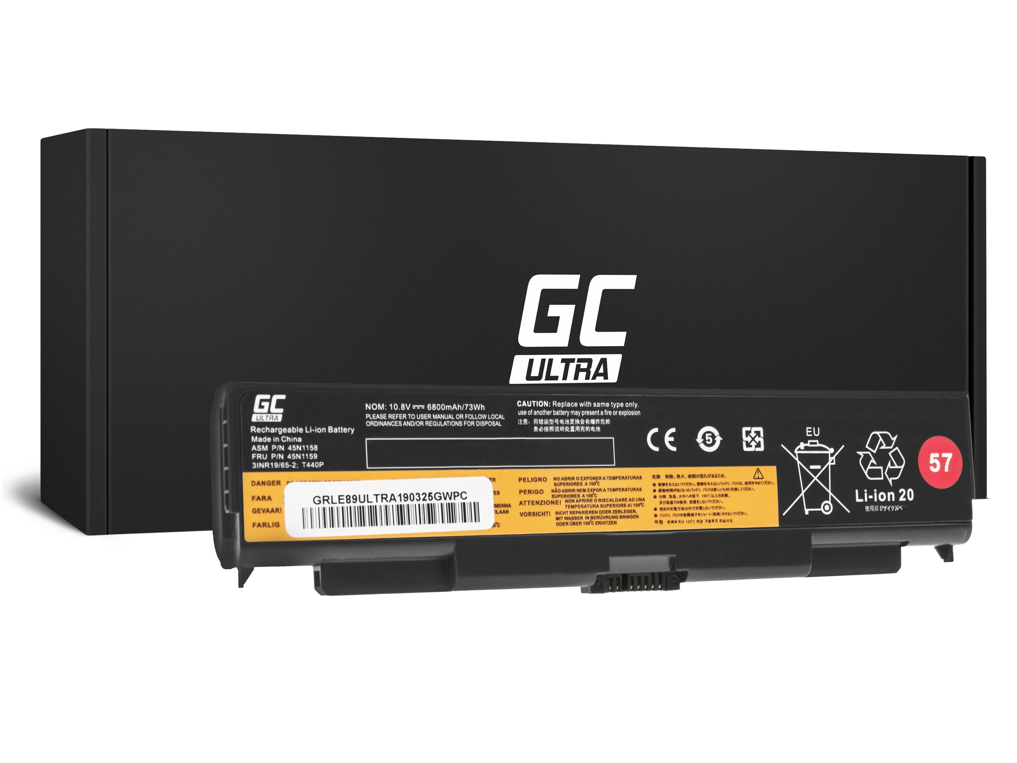 Žalias Cell GREENCELL Baterija for Lenovo T440P 6 cell 6800 mAh