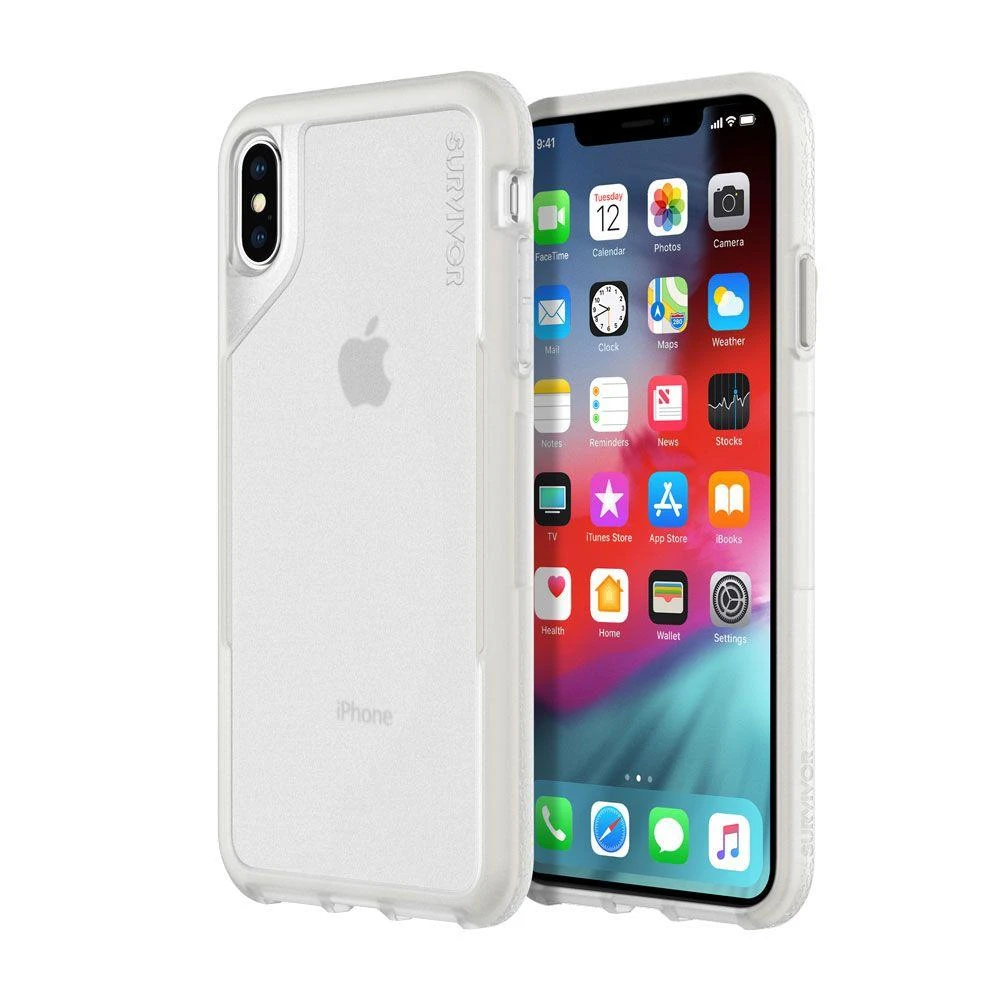 Griffin Survivor Endurance - dėklas skirtas Apple iPhone Xs Max Clear/Gray