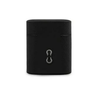 Juodas Saffiano AirPods dėklas su logotipu