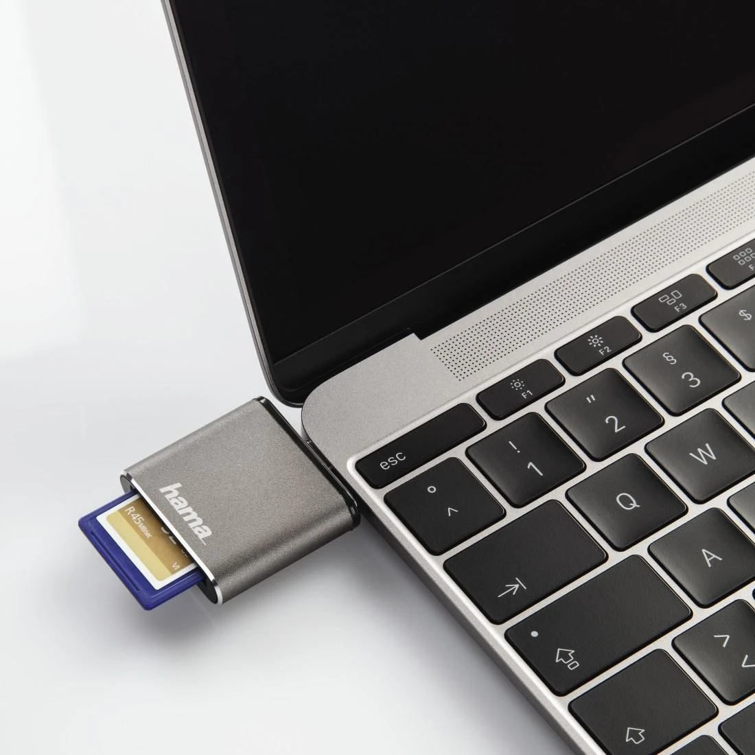 Hama 00124186 – SD,SDHC,SDXC – Pilka – 2400 Mbit/s – Metalas – USB 3.2 Gen 1 (3.1 Gen 1) Type-C – 34,3 mm