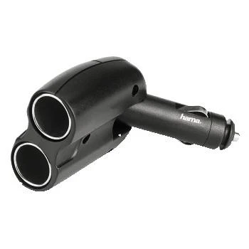 HAMA 2-way Distributor for Cigarette Lighter Socket 180 degrees 12 V
