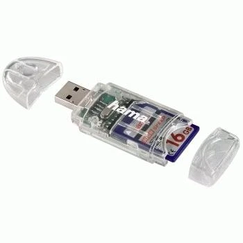 Hama USB 2.0 kortelių skaitytuvas 8in1 SD/Micro SD skaidrus 91092
