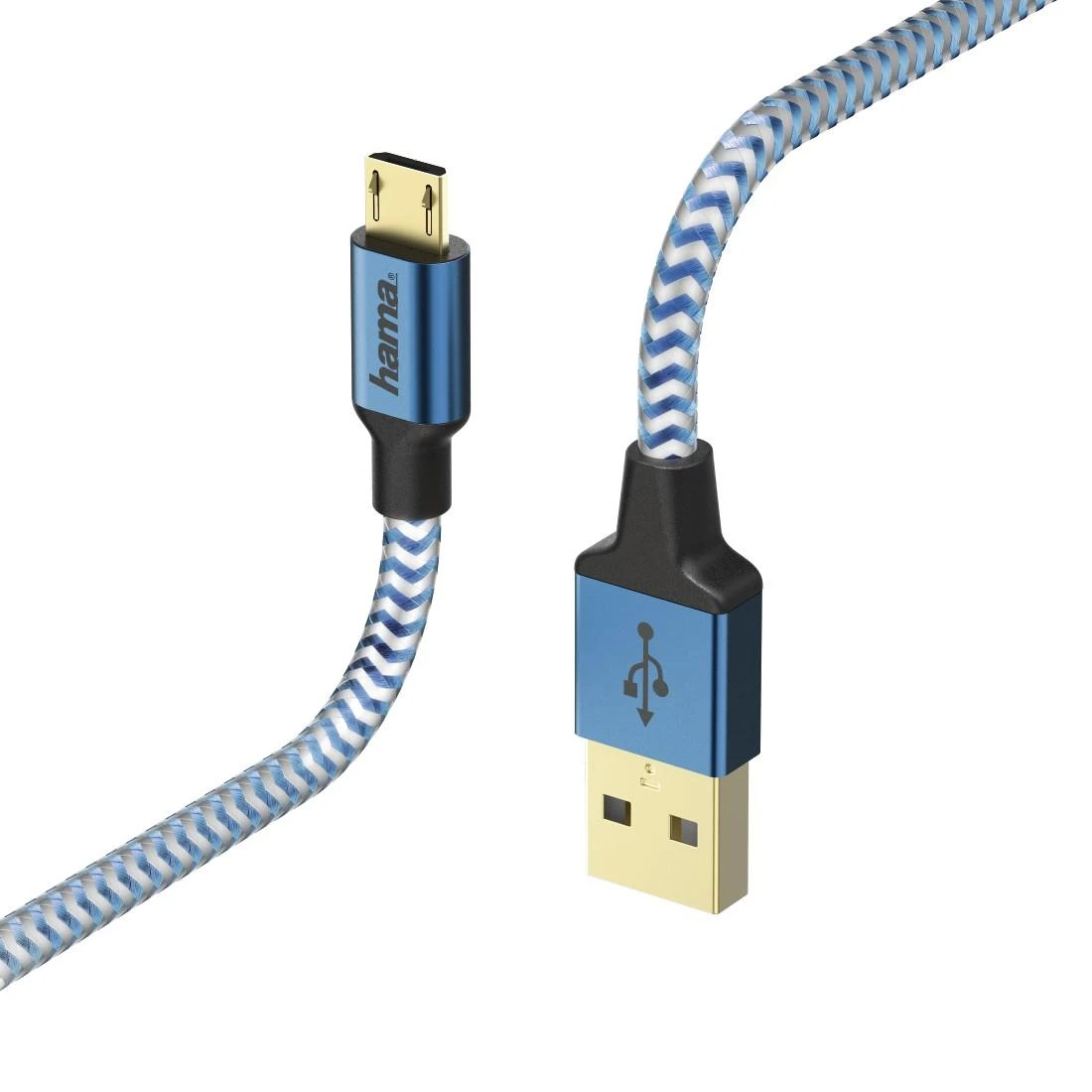 HAMA Reflective Charging/Data Cable Micro-USB 1.5 m mėlynas