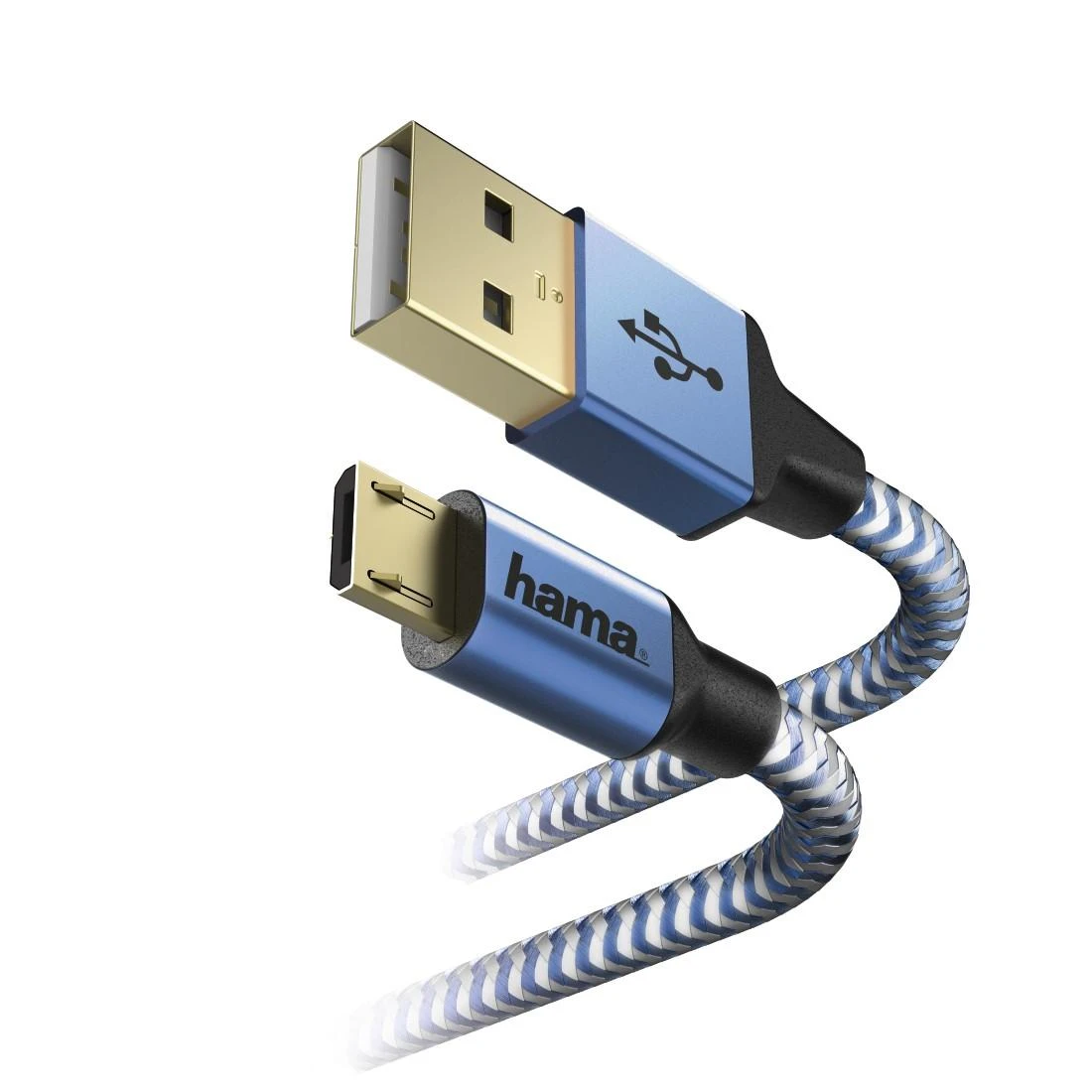 HAMA Reflective Charging/Data Cable Micro-USB 1.5 m mėlynas