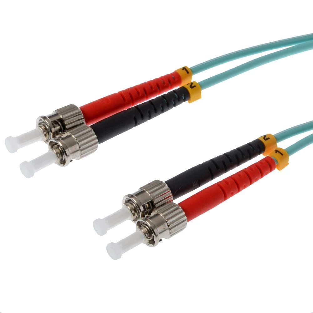 helos LWL Patchkabel OM3 Duplex 3,0mm ST-ST 50/125µm aqua 1m LSZH