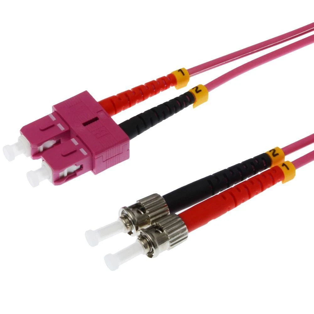 Helos 1 m OM4 SC / ST - 1 m - OM4 - SC - 2x ST - Vyras / Vyras - Violetinė