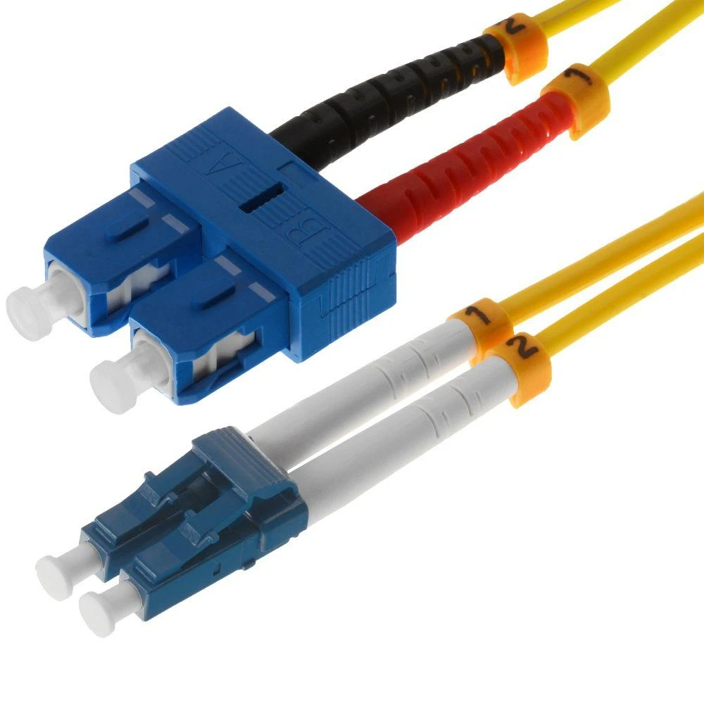 „helos“ optinio pluošto jungiamasis kabelis OS2 duplex 3,0 mm LC-SC 9/125 µm geltonas 1 m LSZH