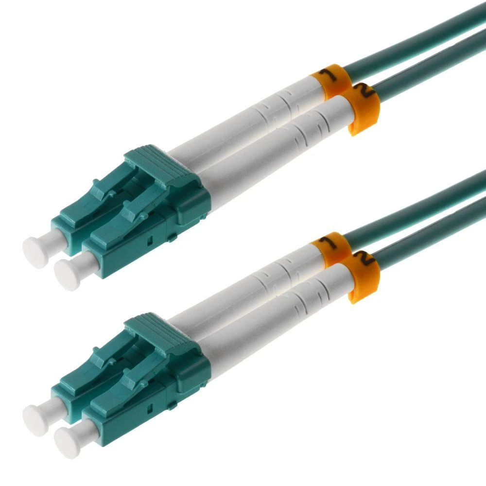 helos LWL Patchkabel OM3 Duplex 3,0mm LC-LC 50/125µm aqua 2m LSZH