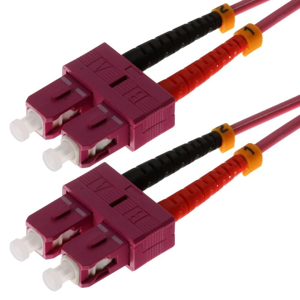helos LWL Patchkabel OM4 Duplex 3,0mm SC-SC 50/125µm erikaviolett 3m LSZH