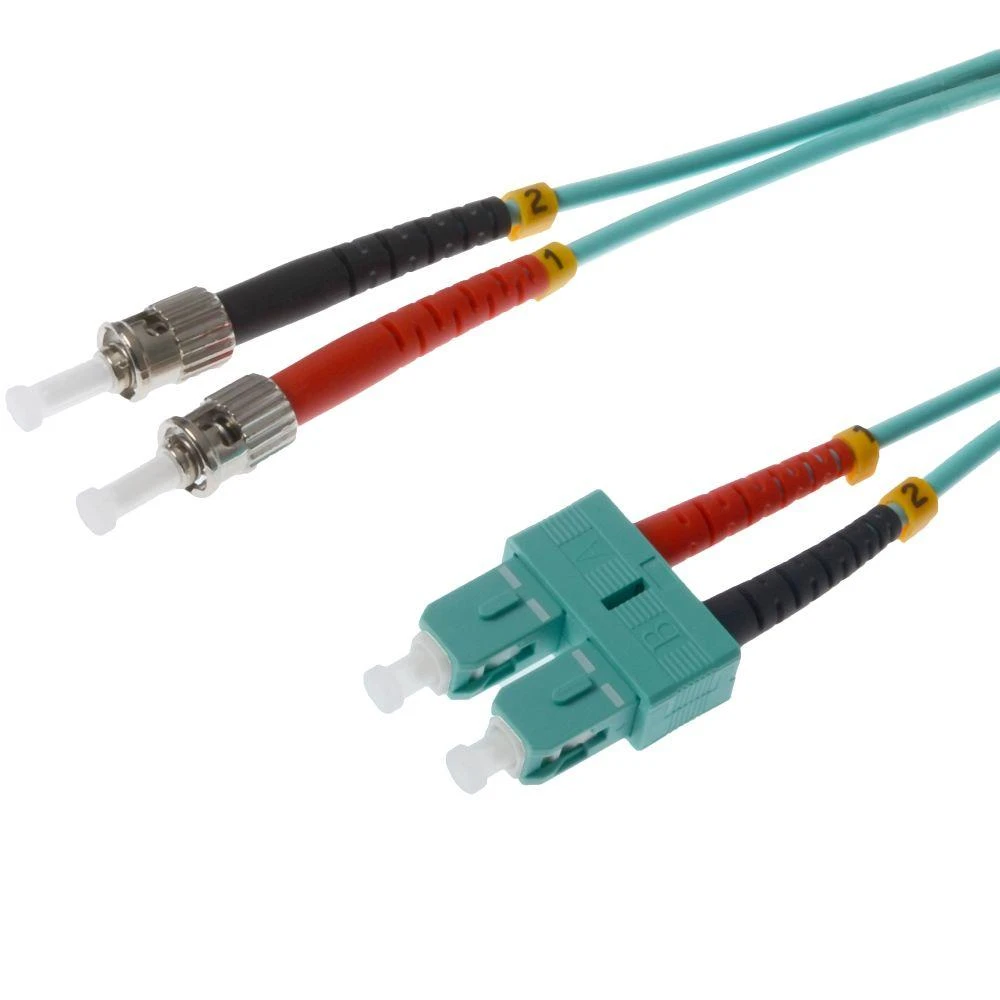 helos LWL Patchkabel OM3 Duplex 3,0mm SC-ST 50/125µm aqua 5m LSZH