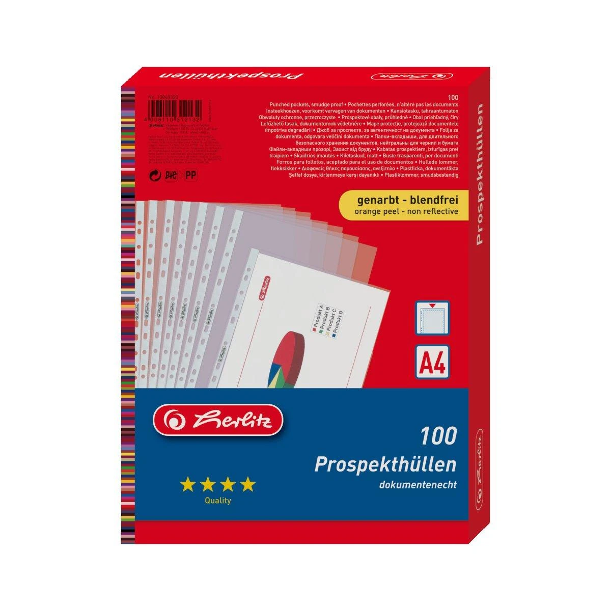 Herlitz A4 įmaunės dokumentams, 100 vnt. pakuotė