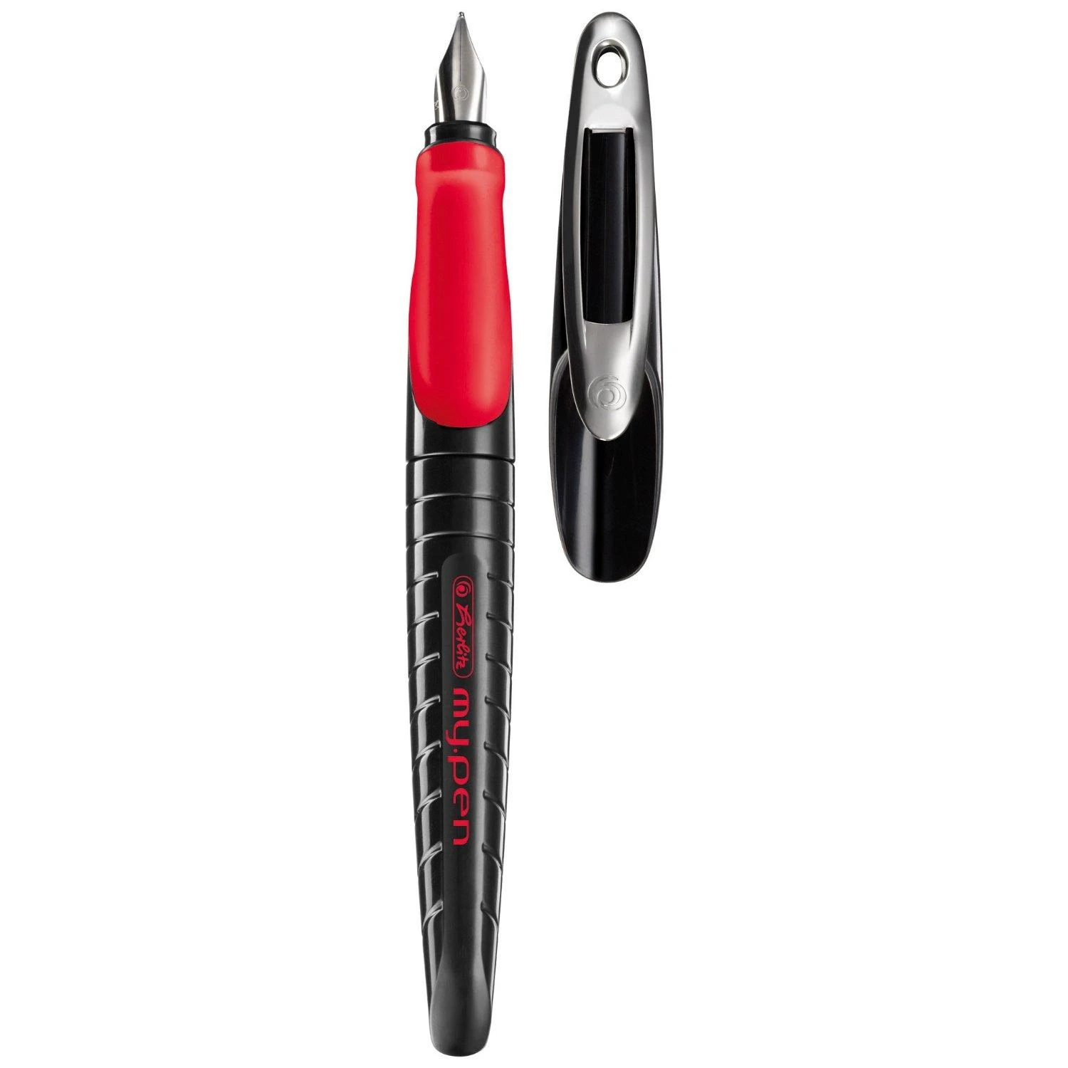 Herlitz My.Pen plunksnakotis kairiarankiams, juodas su raudona zona
