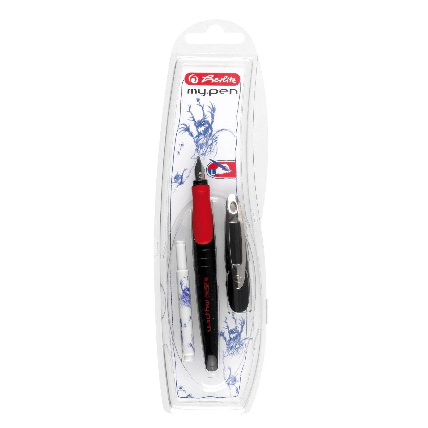 Herlitz My.Pen balta ir-juoda kairiarankis plunksnakočiai
