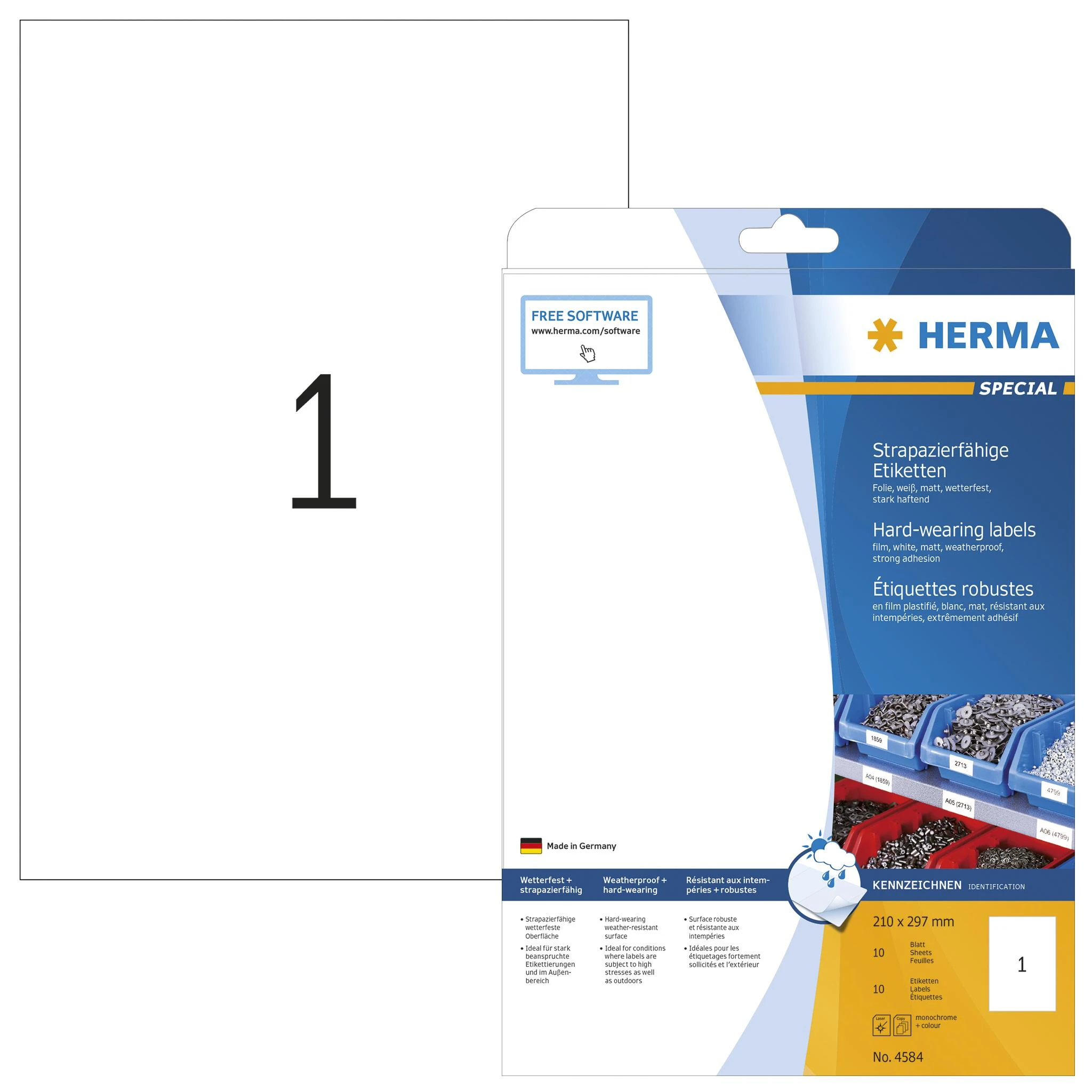Herma HERMA etika. kietas A4 baltas 210 x 297 mm wfest 10 vnt.