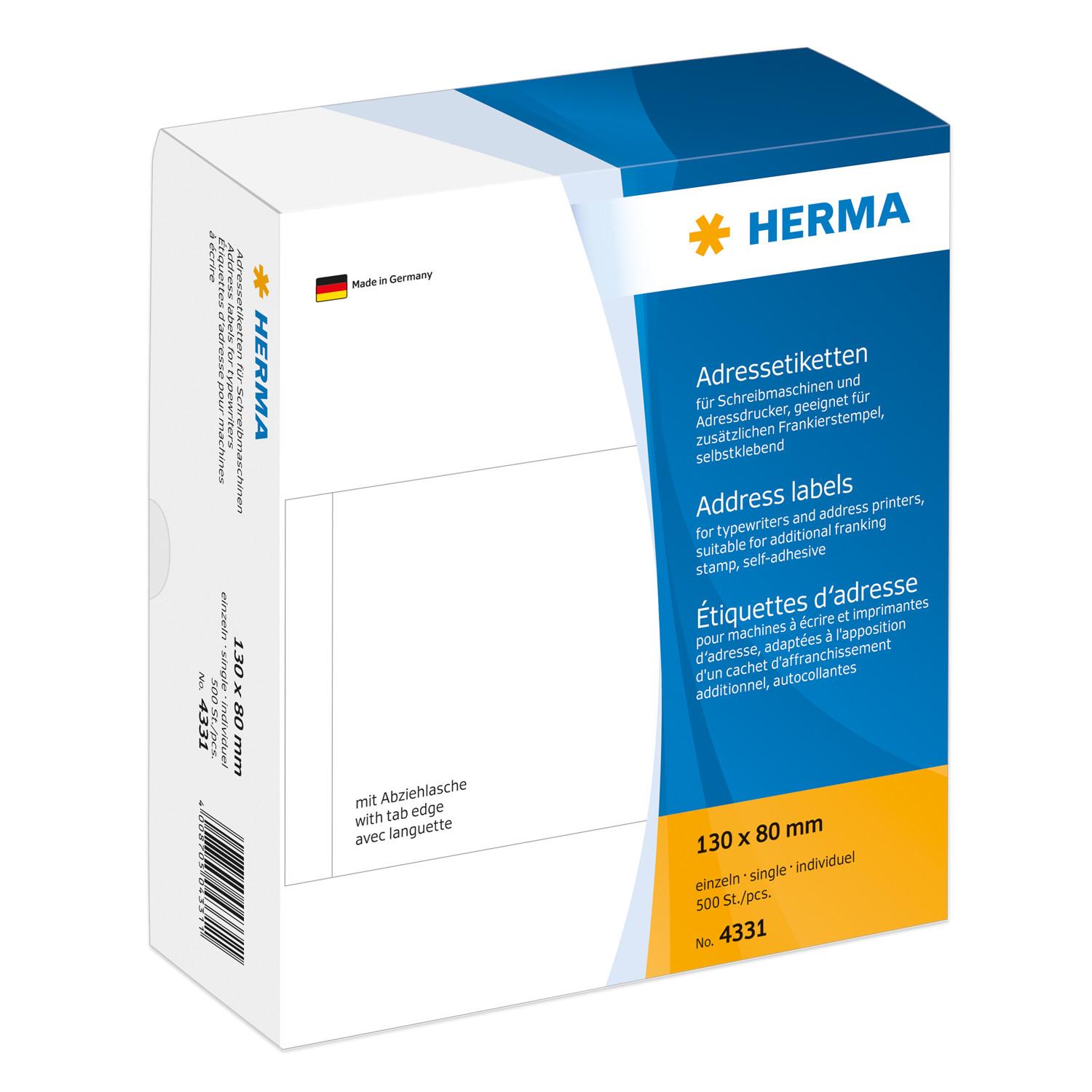 Herma Adresų etiketės 130x80 mm 4331