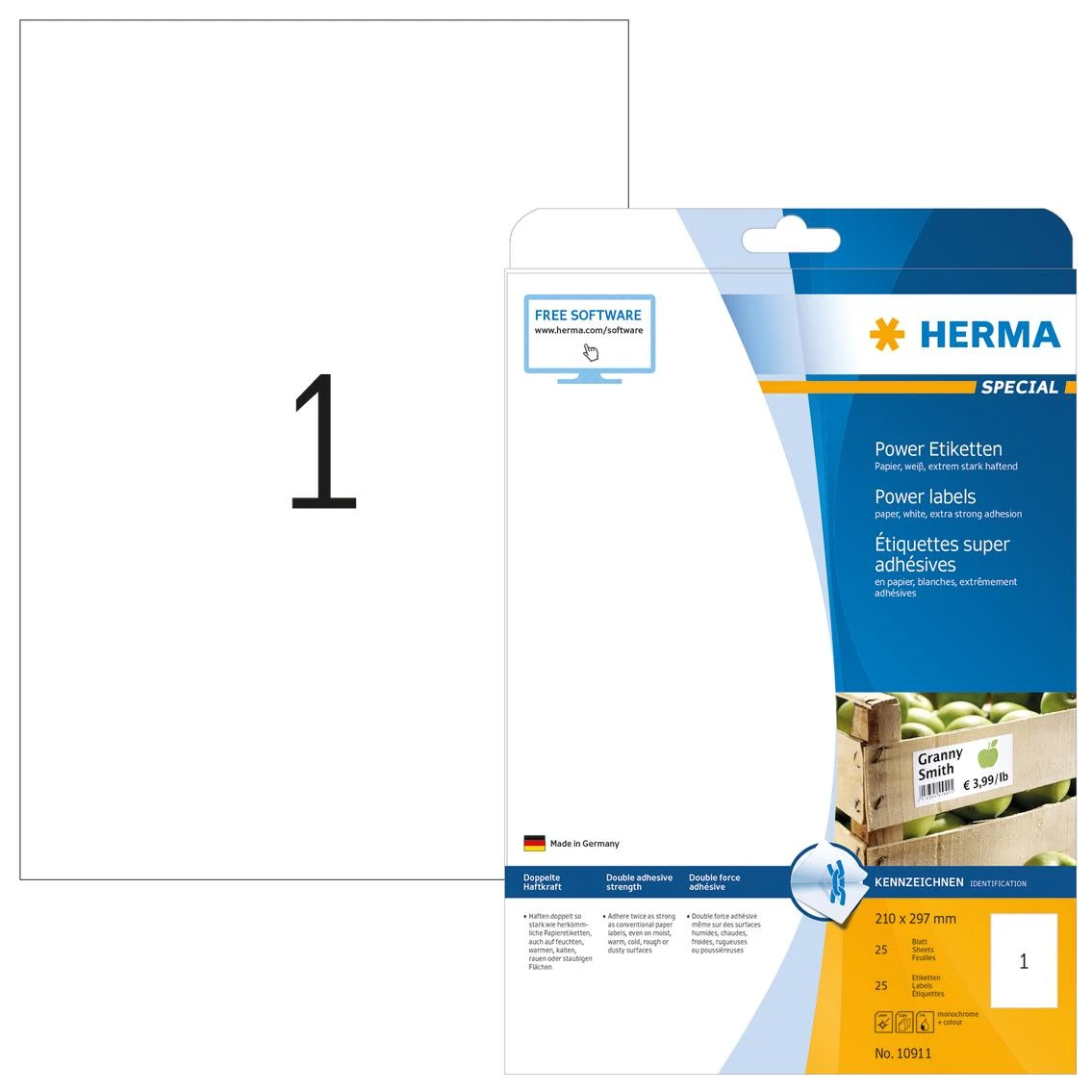 Herma Lipnios etiketės 210x297 mm (10911)