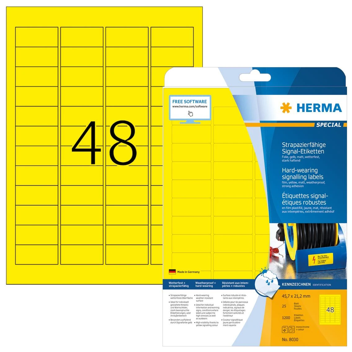 Herma Lipnios etiketės 45,7x21,2 mm (8030)