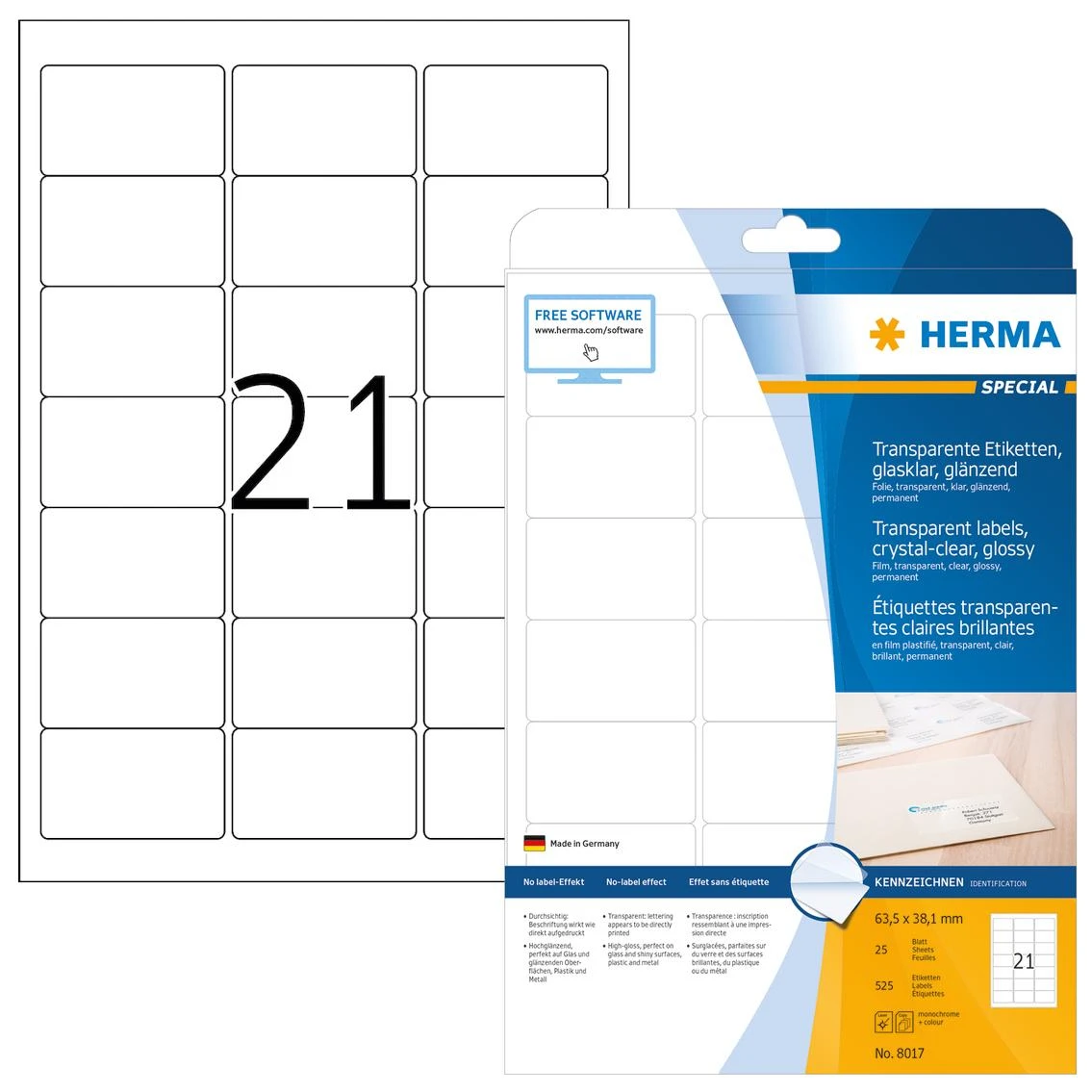 Herma Lipnios etiketės 525 vnt (8017)