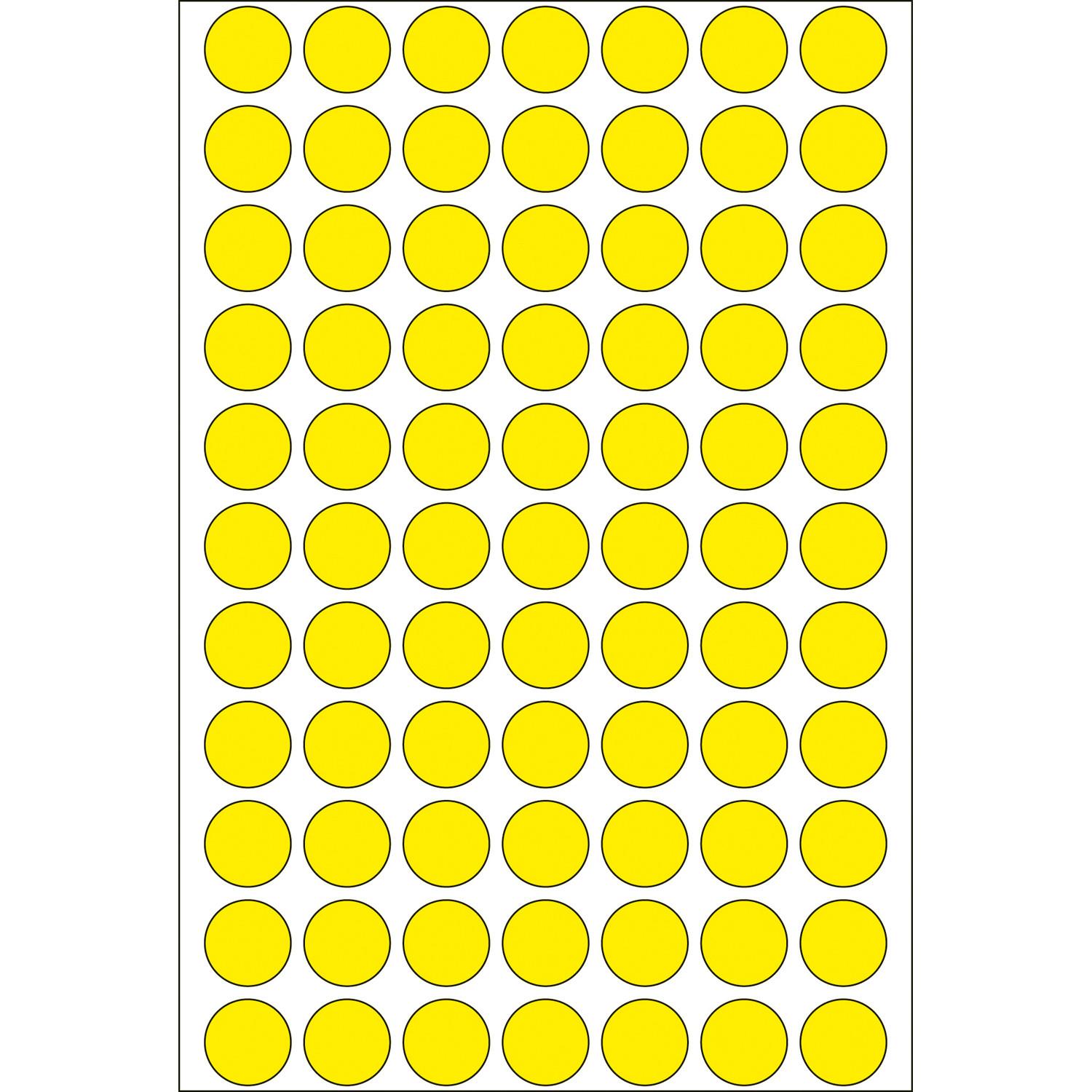 HERMA Vielzwecketiketten gelb 13 mm rund Papier 2464 St.
