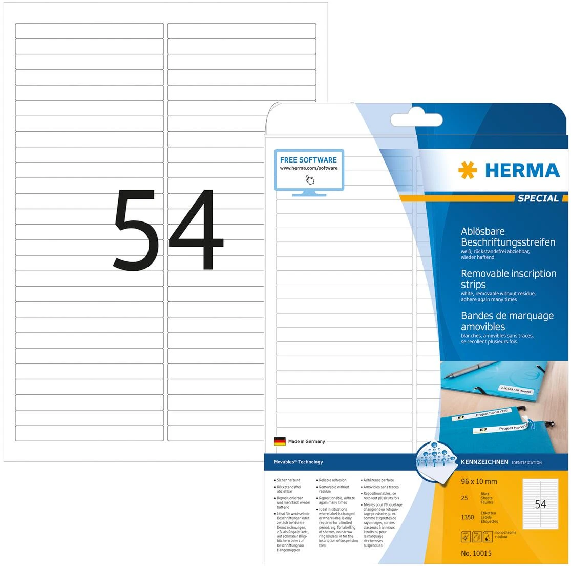 Herma Lipnios etiketės 96x10mm (10015)