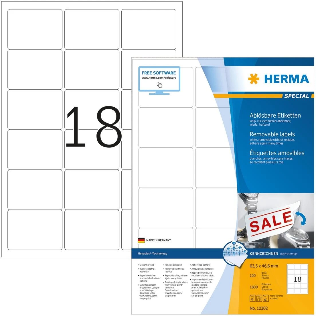„Herma“ adresų etiketės 1800 vnt (10302)