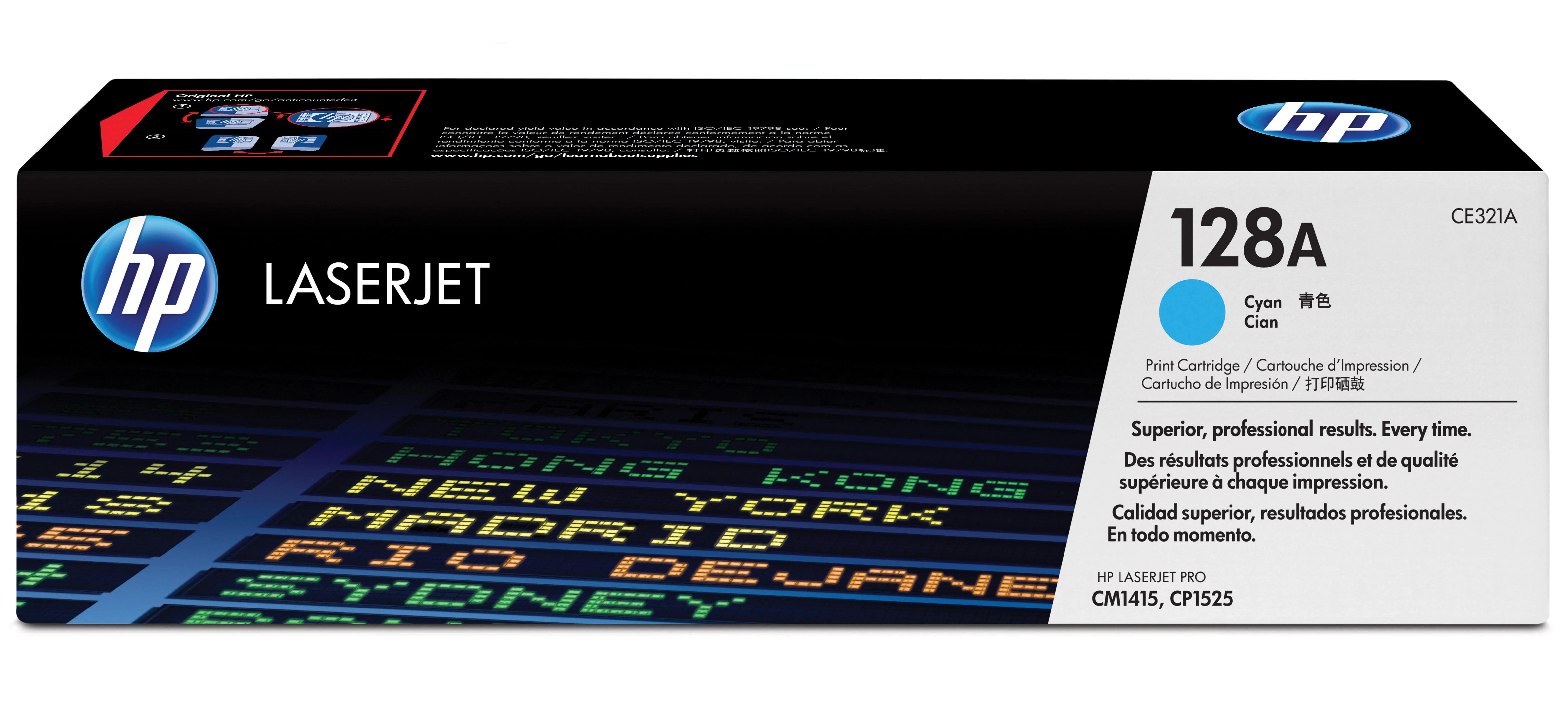 Hewlett Packard (HP) HP 128A, skirtas Color LaserJet CM1415 / CP1525 serijai Toneris Cyan (1 300 puslapių)