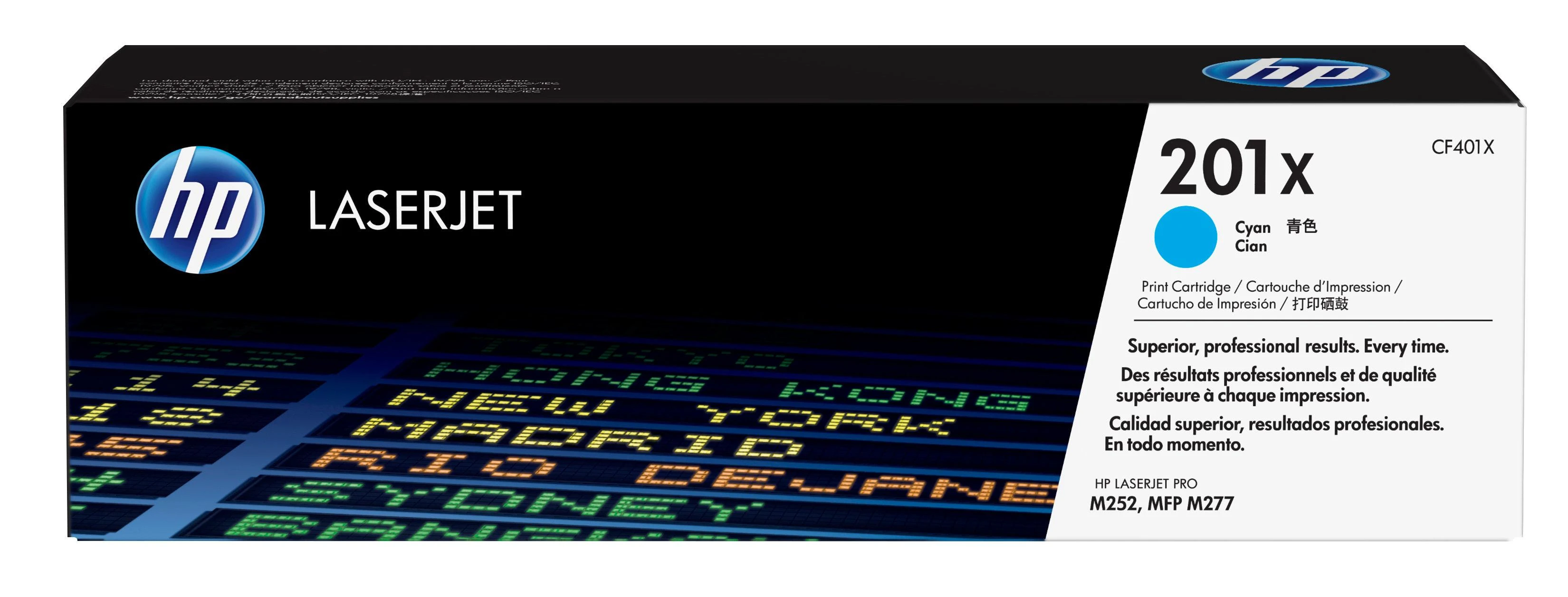 „Hewlett Packard“ (HP) HP 201X didelio našumo žalsvai mėlyna originali „LaserJet“ dažų kasetė, 2 300 puslapių
