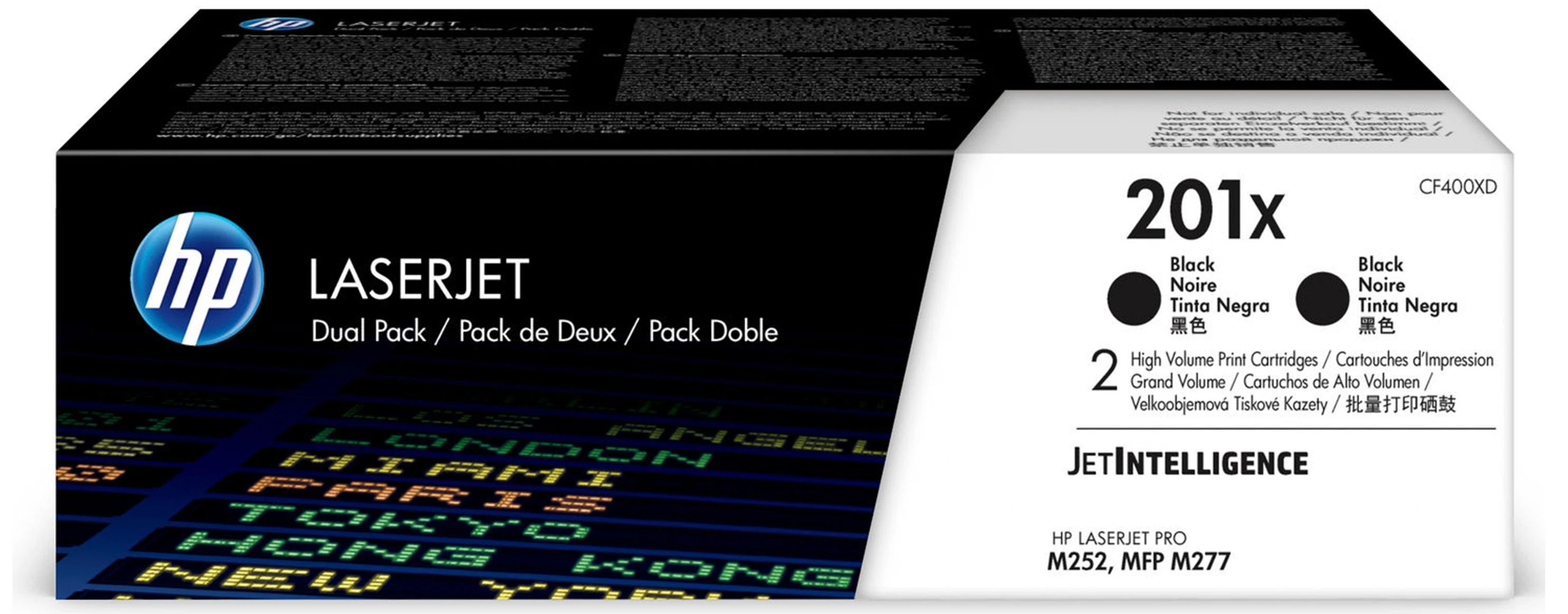 Hewlett Packard (HP) HP 201X (CF400XD) 2-pack Lazerinė kasetė, Juoda