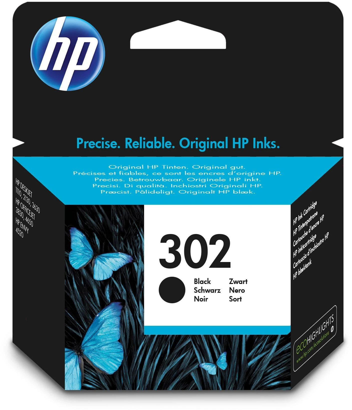 Hewlett Packard (HP) HP 302 Juodas originali rašalo kasetė
