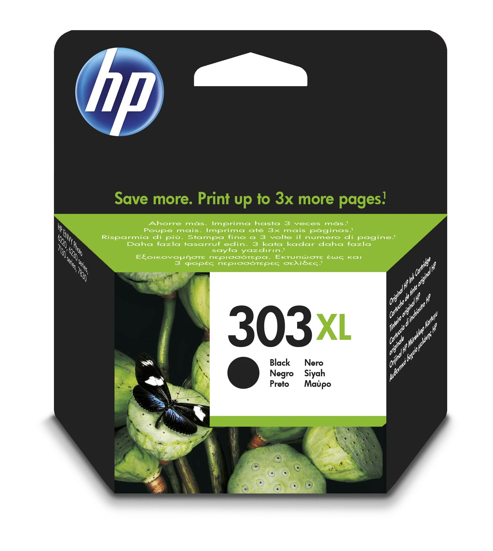 Hewlett Packard (HP) HP 303XL didelės talpos juodo rašalo kasetė, 600 puslapių, skirta HP ENVY Photo 6230, 7130, 7134, 7830 spausdintuvams