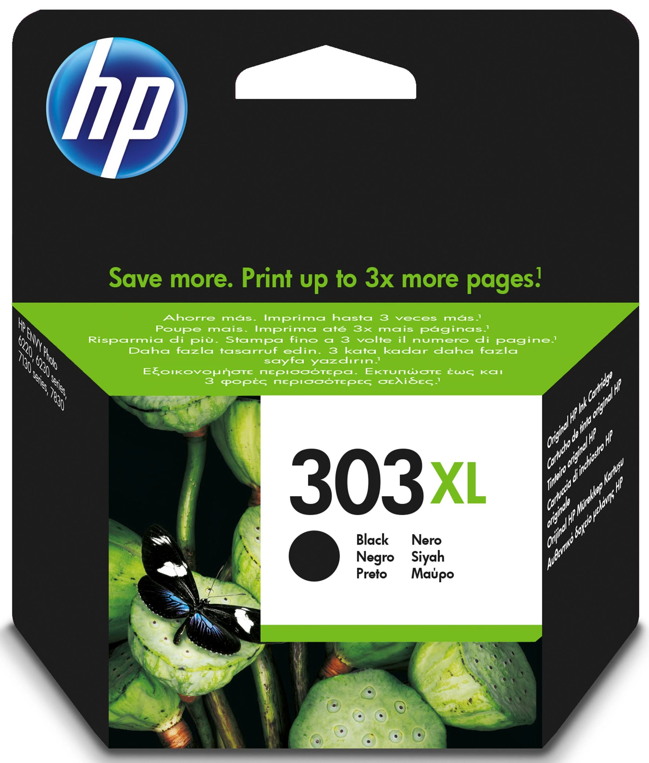 Hewlett Packard (HP) HP 303XL didelės talpos juodo rašalo kasetė, 600 puslapių, skirta HP ENVY Photo 6230, 7130, 7134, 7830 spausdintuvams