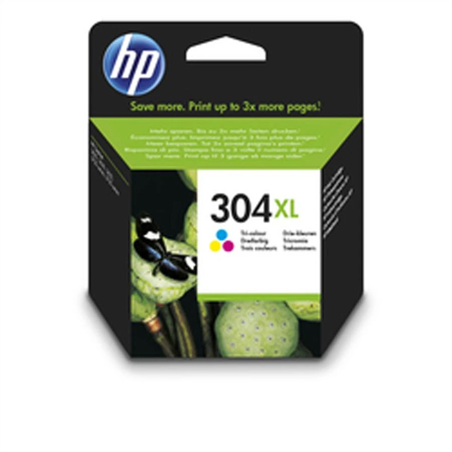 Hewlett Packard (HP) HP 304XL didelės talpos trispalvė rašalo kasetė, 300 puslapių, skirta HP DeskJet 2620,2630,2632,2633,3720,3730,3732,3735