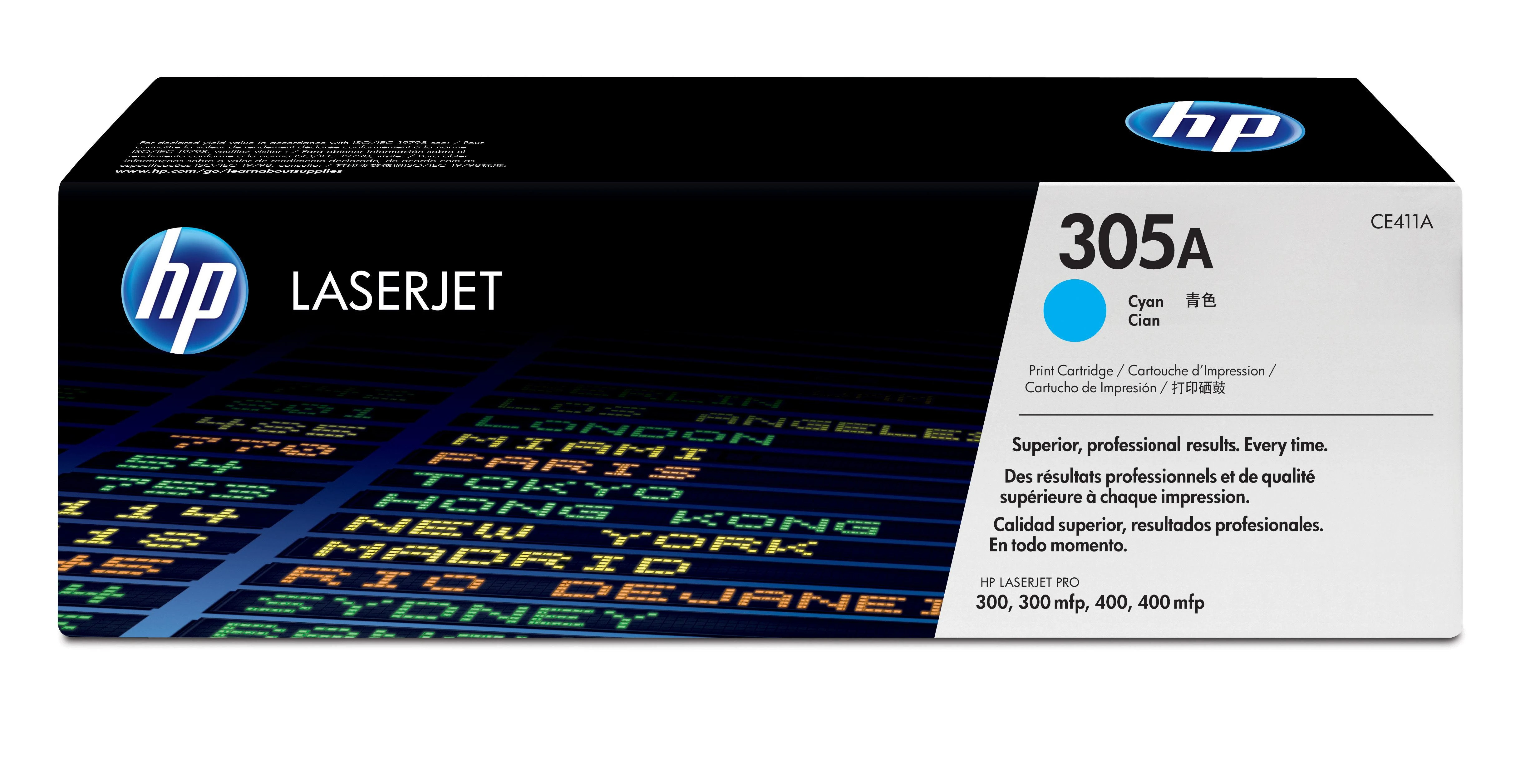 Hewlett Packard (HP) HP 305A žydra tonerio kasetė, 2600 puslapių, skirta HP Color LaserJet Pro M375NW, Pro M475DN, M451dn spausdintuvams