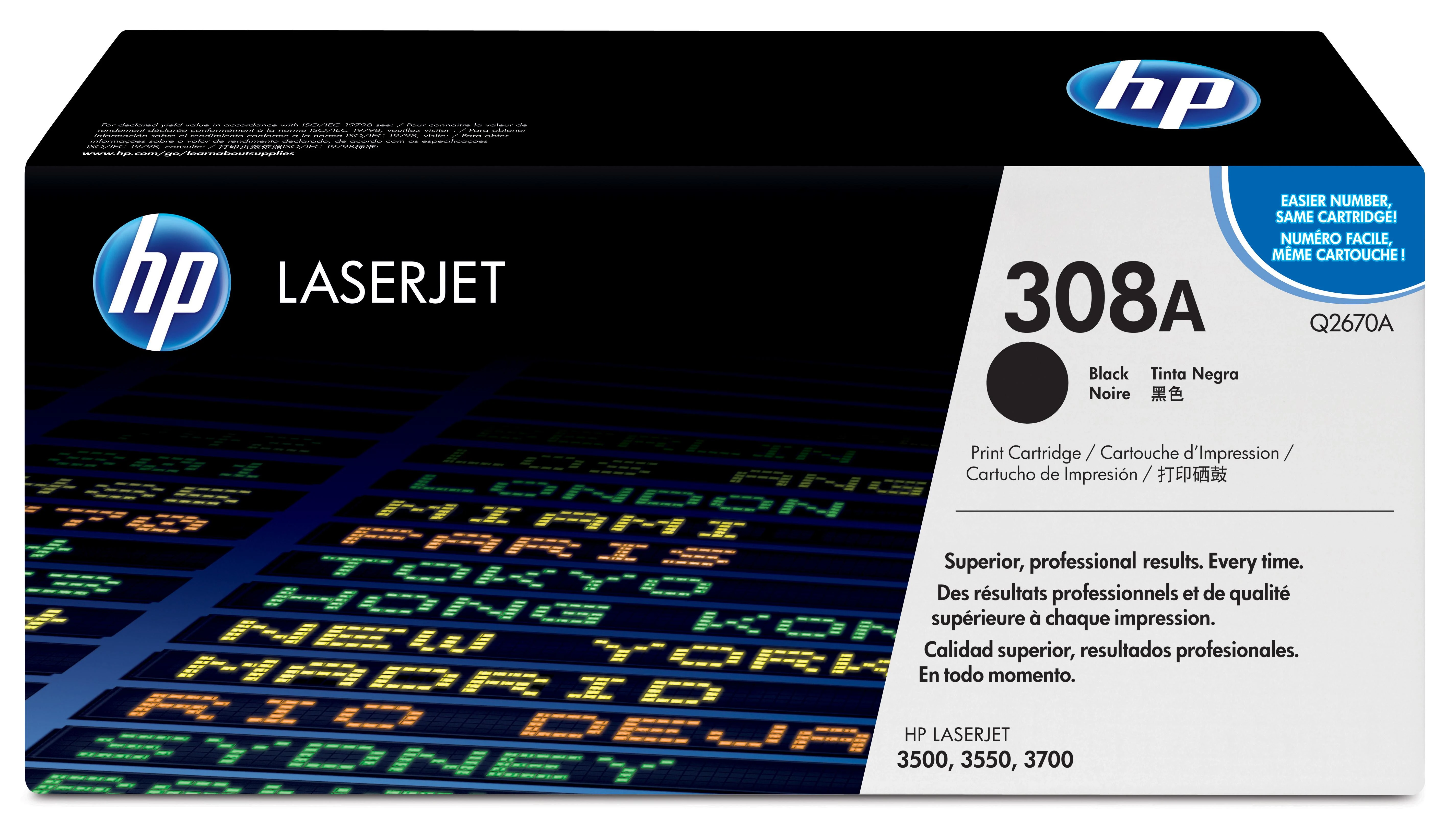 Hewlett Packard (HP) HP No.308A (Q2670A), juoda kasetė
