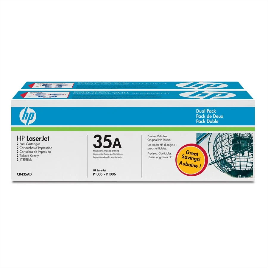 Hewlett Packard (HP) HP Toneris Juodas 35A, skirtas LaserJet P1005/P1006, dviguba pakuotė (2x1500 puslapių)