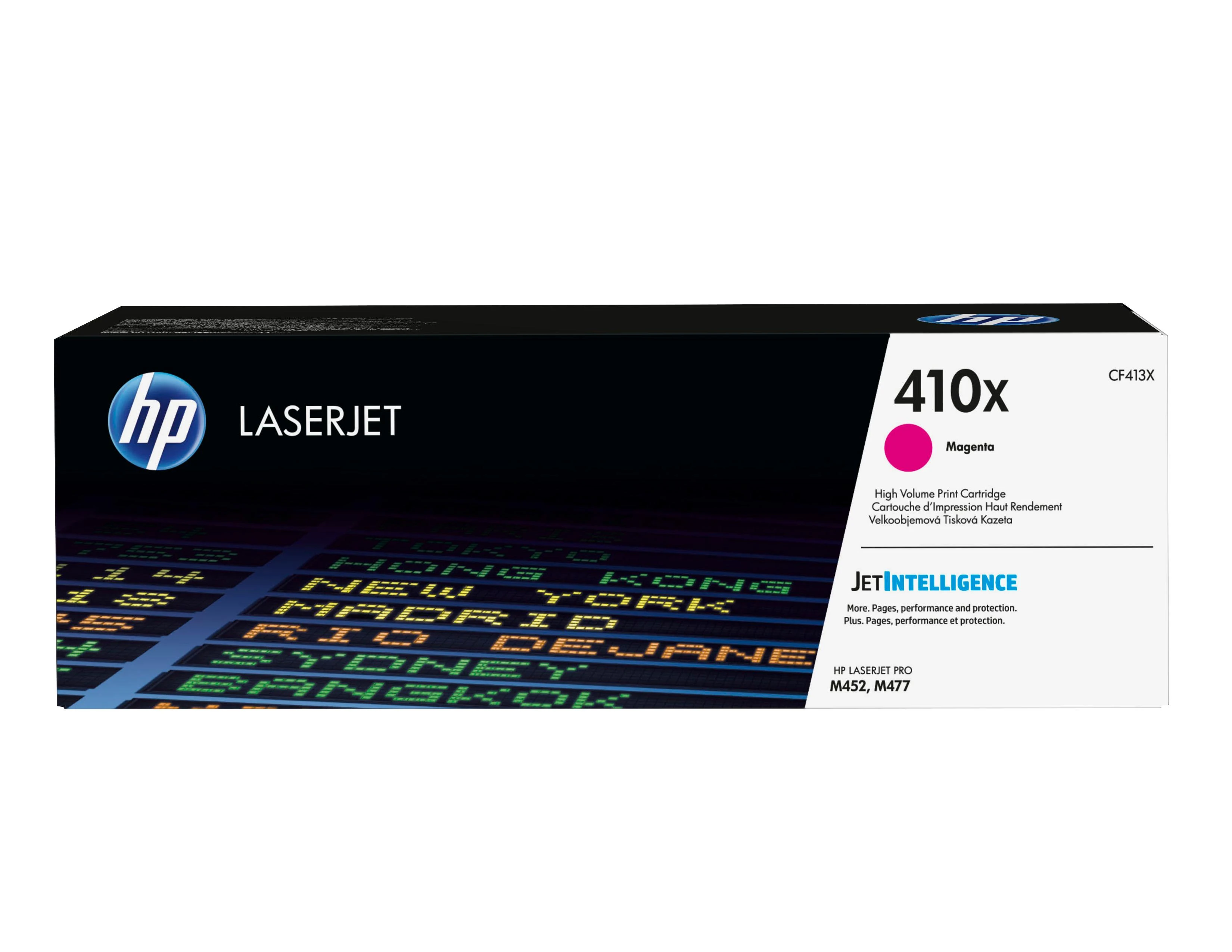 Hewlett Packard (HP) HP 410X didelės našumo purpurinė originali LaserJet dažų kasetė (5 000 puslapių)