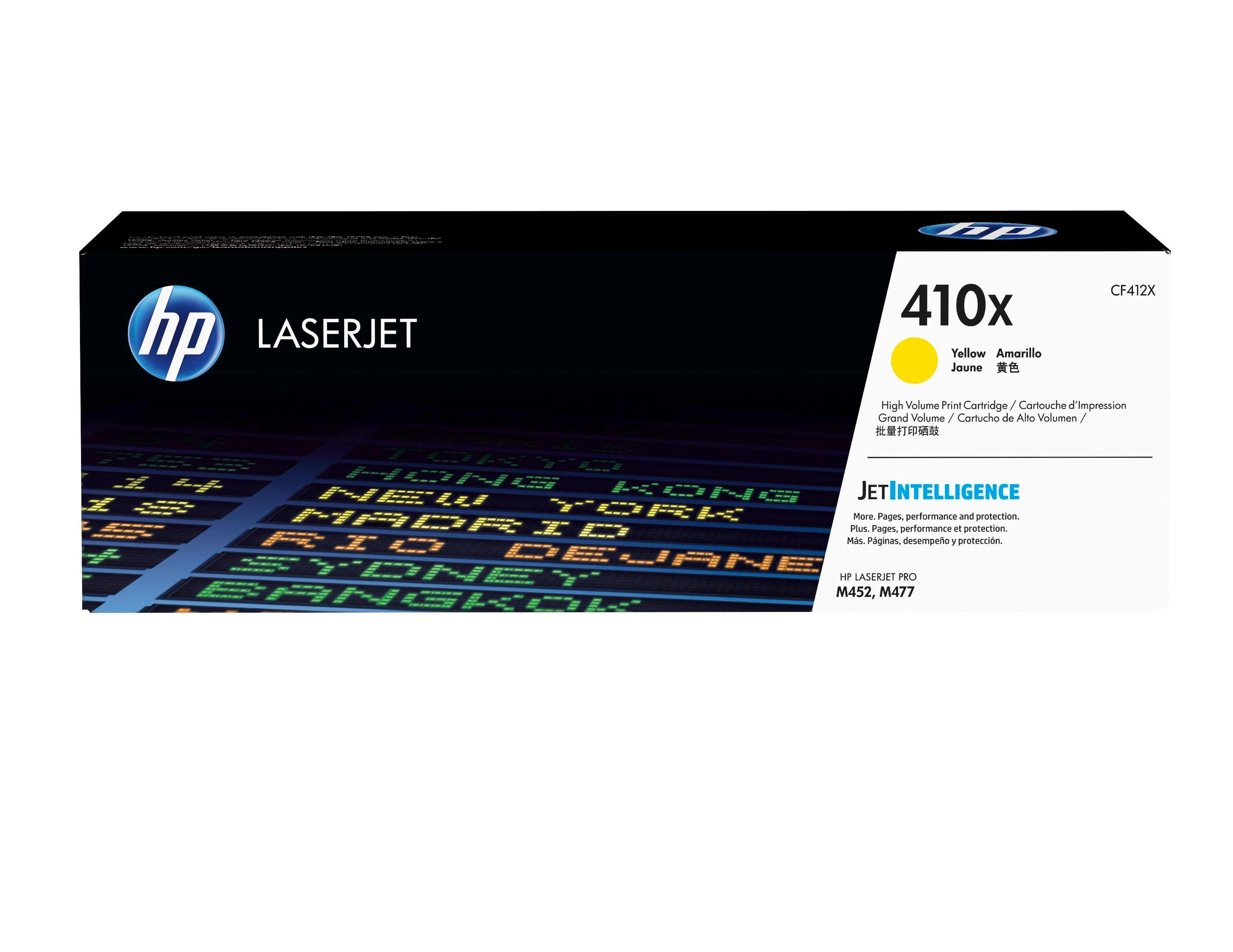 „Hewlett Packard“ (HP) HP 410X didelio našumo „Geltona“ originali „LaserJet“ dažų kasetė (5 000 puslapių)