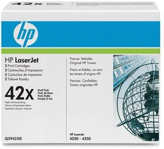 Hewlett Packard (HP) HP Toneris Juodas 42X for LaserJet 4250/4350 2-pack (2x20.000 pages)