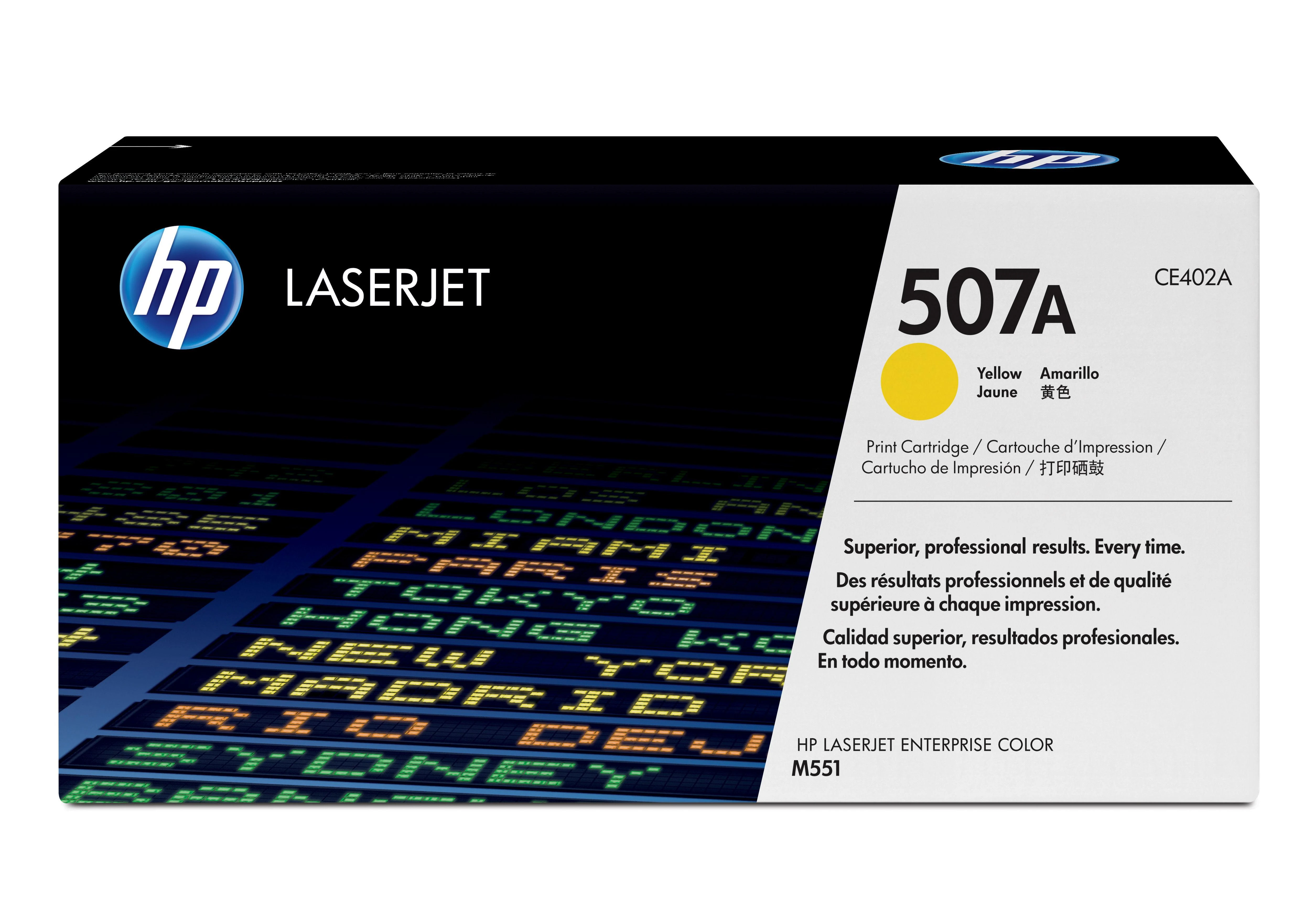 Hewlett Packard (HP) HP 507A Geltona Toneris Cartridge, 6000 puslapių, skirta HP LaserJet Enterprise 500 color M551