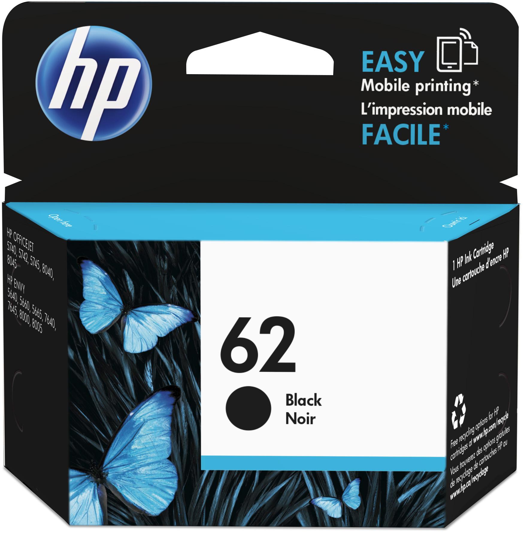 Hewlett Packard (HP) HP 62 Juodas rašalo kasetė, 200 puslapių, skirta HP ENVY 5540, 5640, 5740