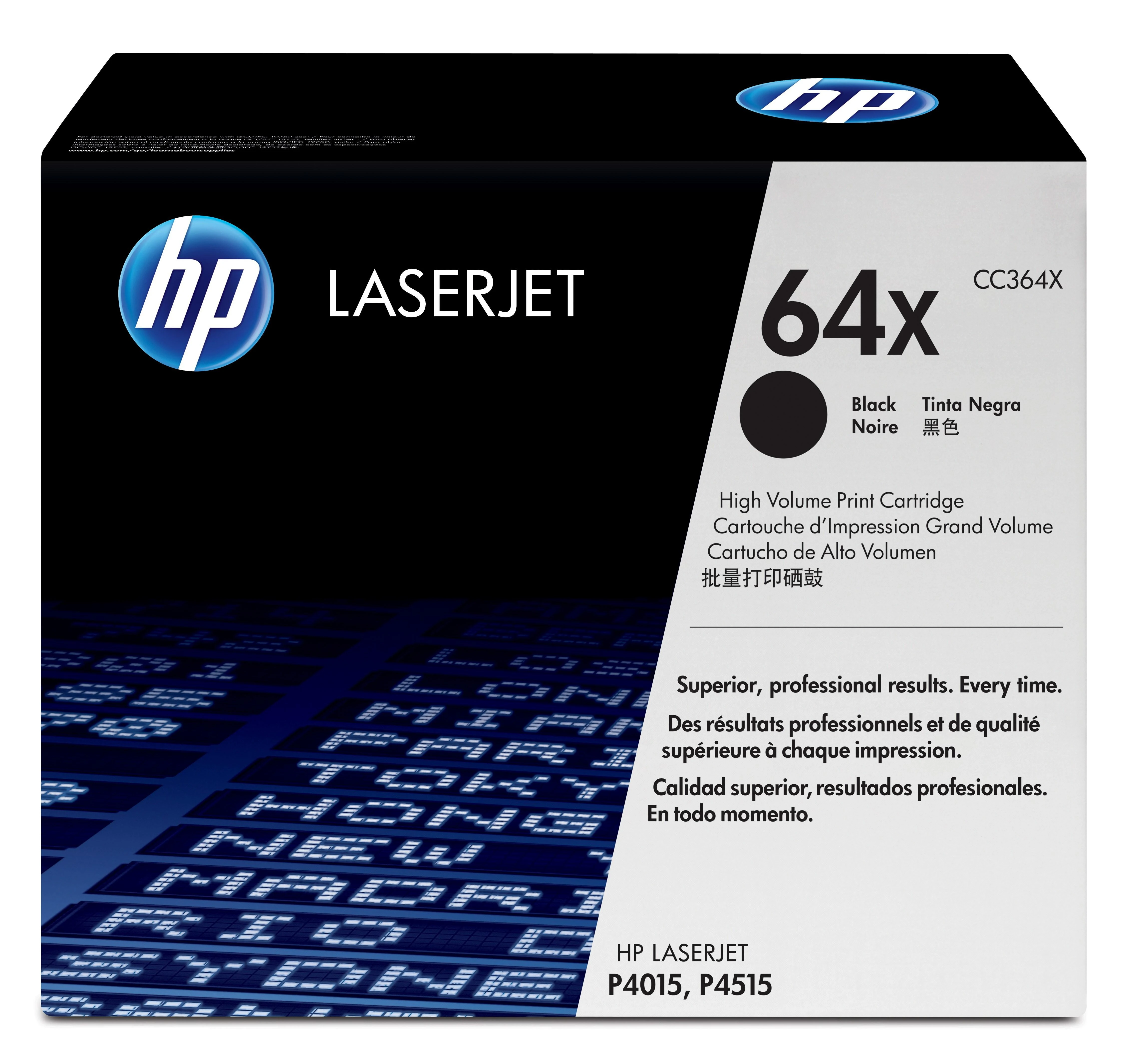 „Hewlett Packard“ (HP) „HP LaserJet CC364X Juodas“ spausdinimo kasetė, skirta P4000/P4500 serijai (24 000 puslapių)